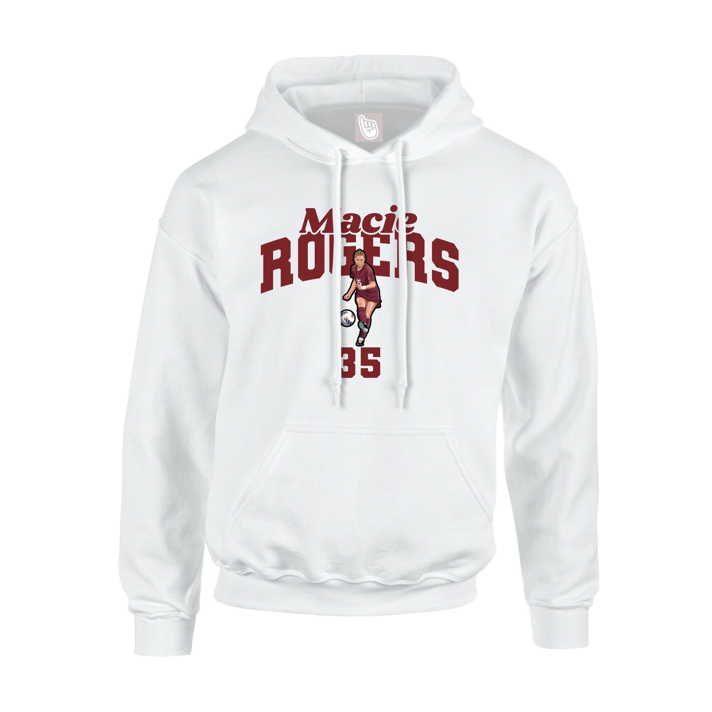 Youth Hoodie — Signature Arch in White
