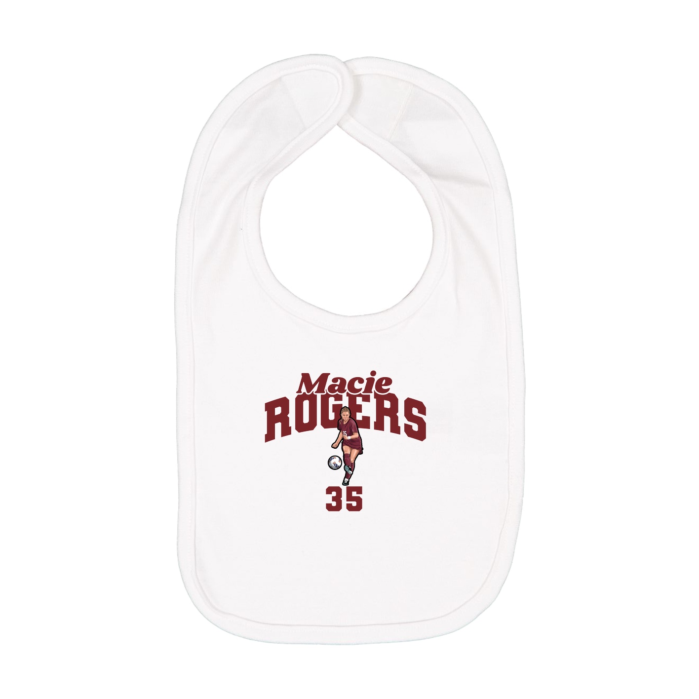 Infant Bib — Signature Arch in White