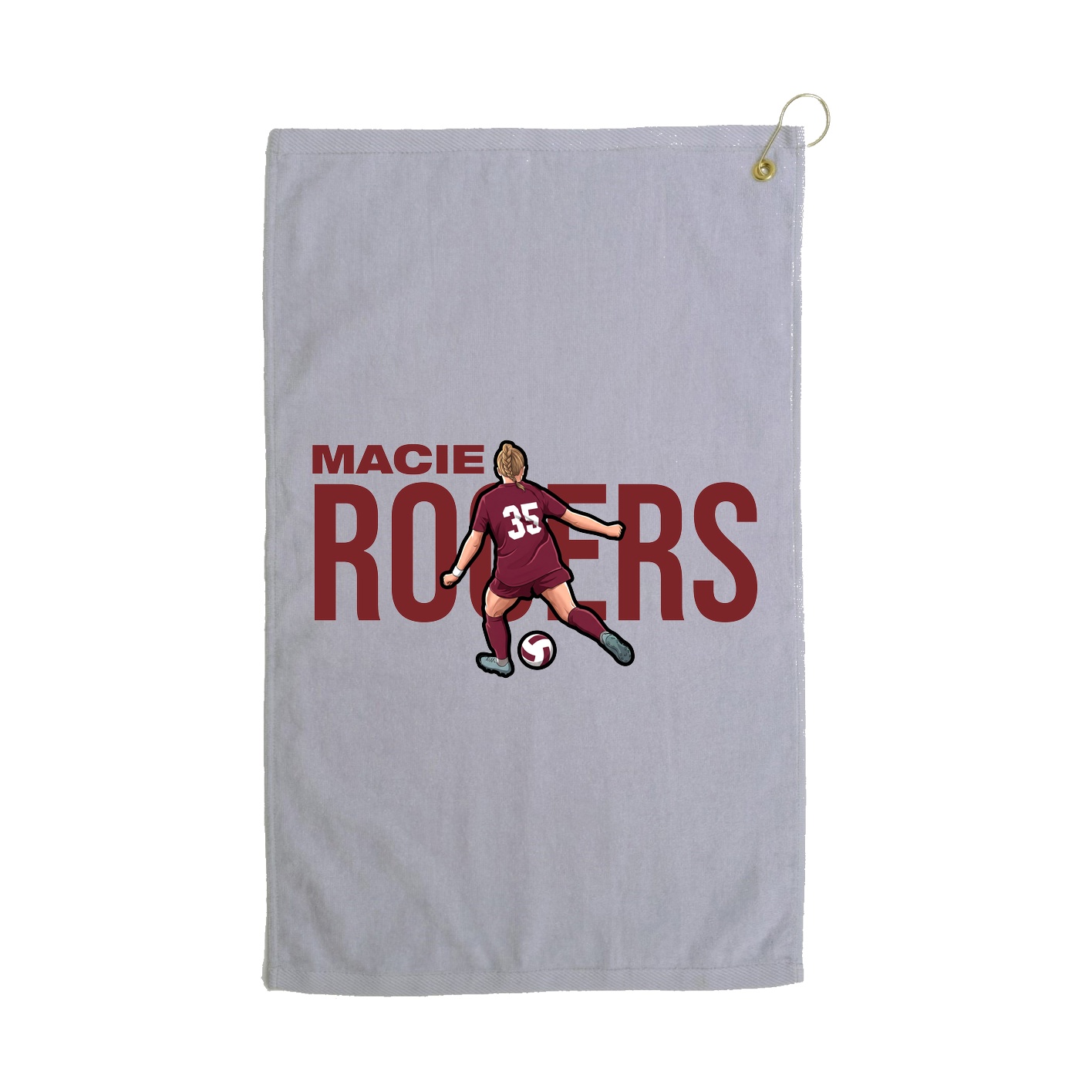 Golf Towel — Player Name in Grey