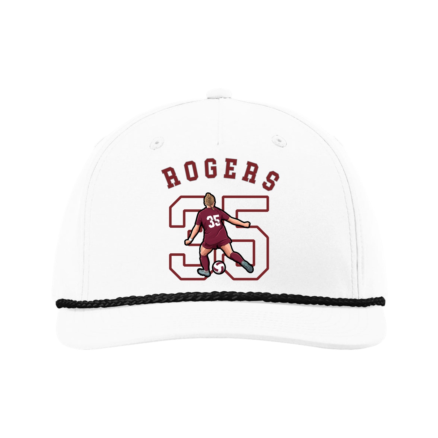 Five-Panel Classic Rope Cap — Shirsey Arch in White