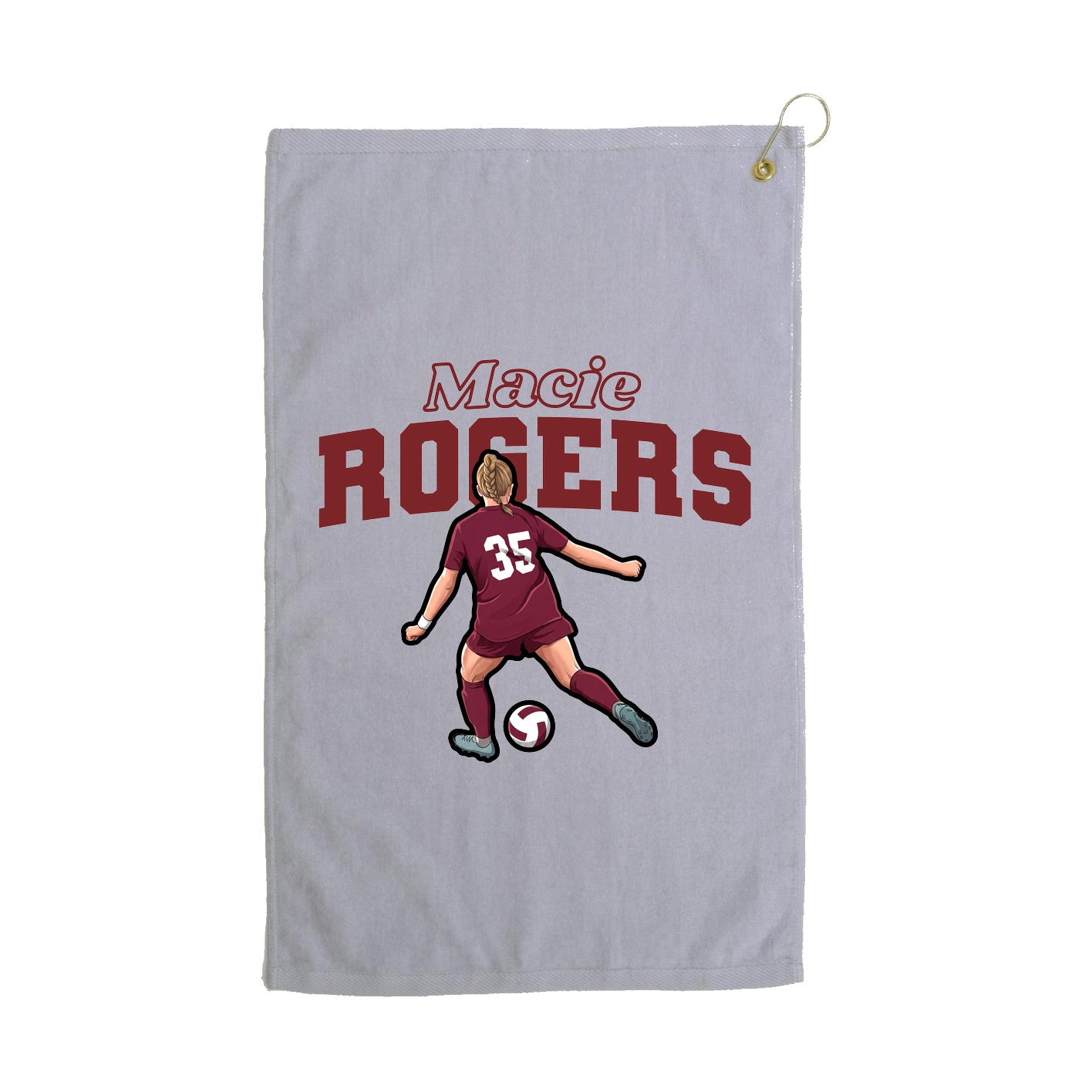 Golf Towel — Name Arch in Grey