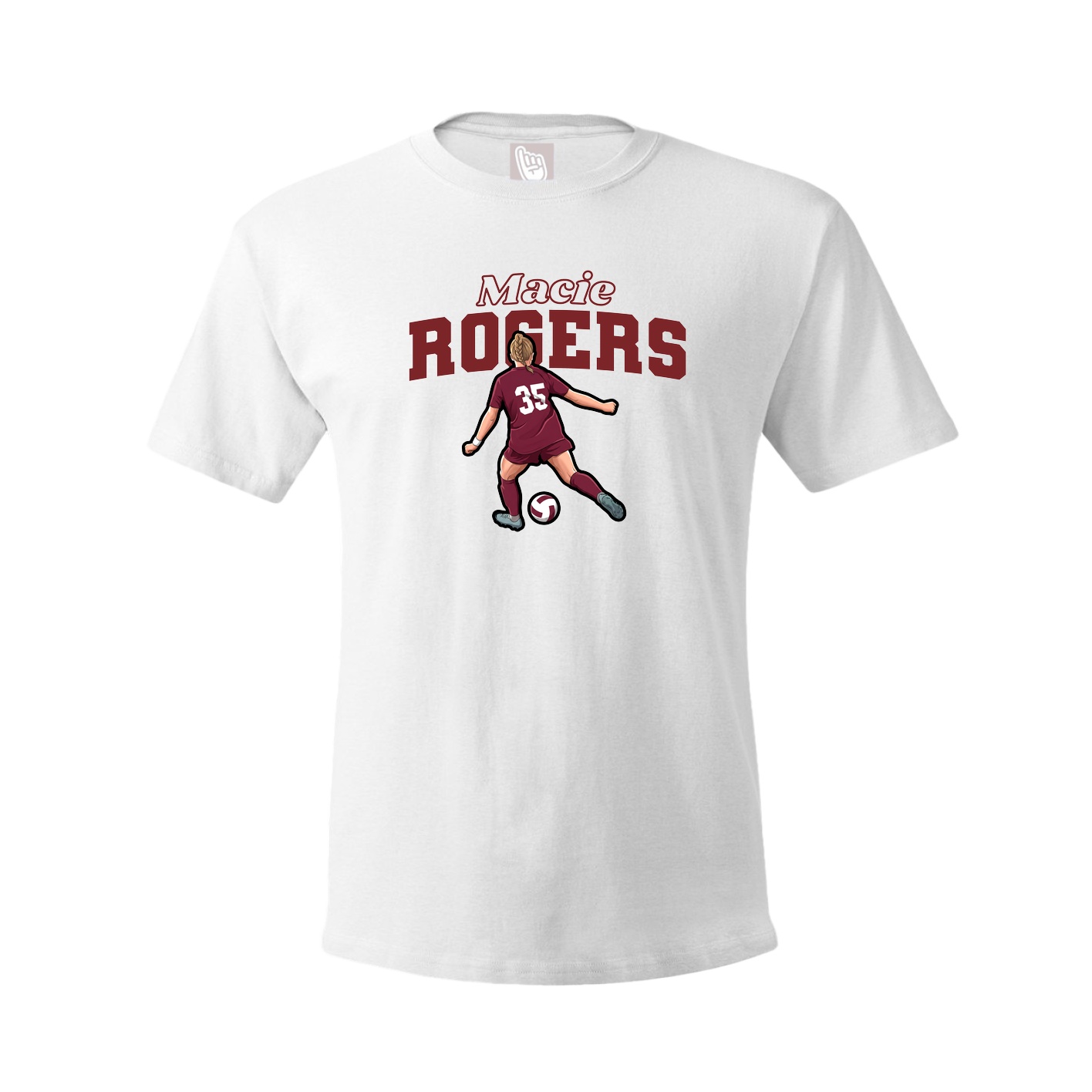 Youth Tee — Name Arch in White