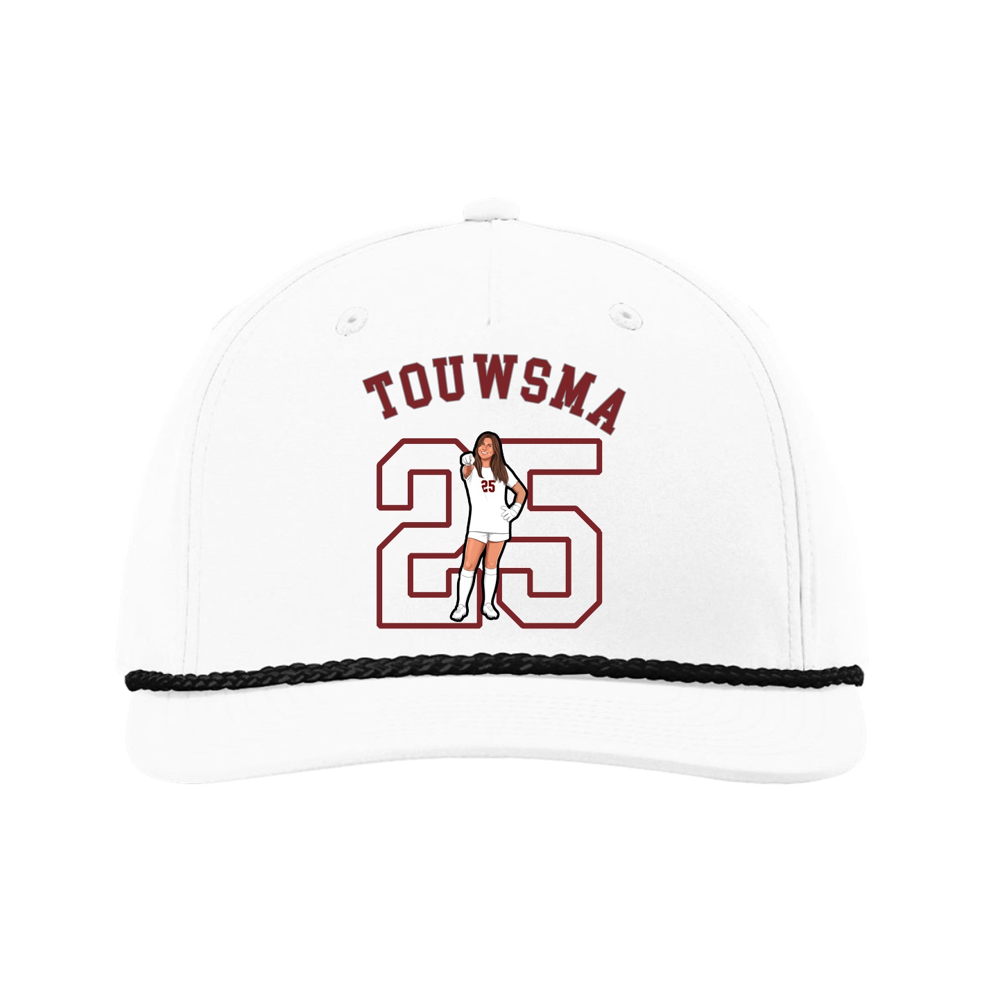 Five-Panel Classic Rope Cap — Shirsey Arch in White