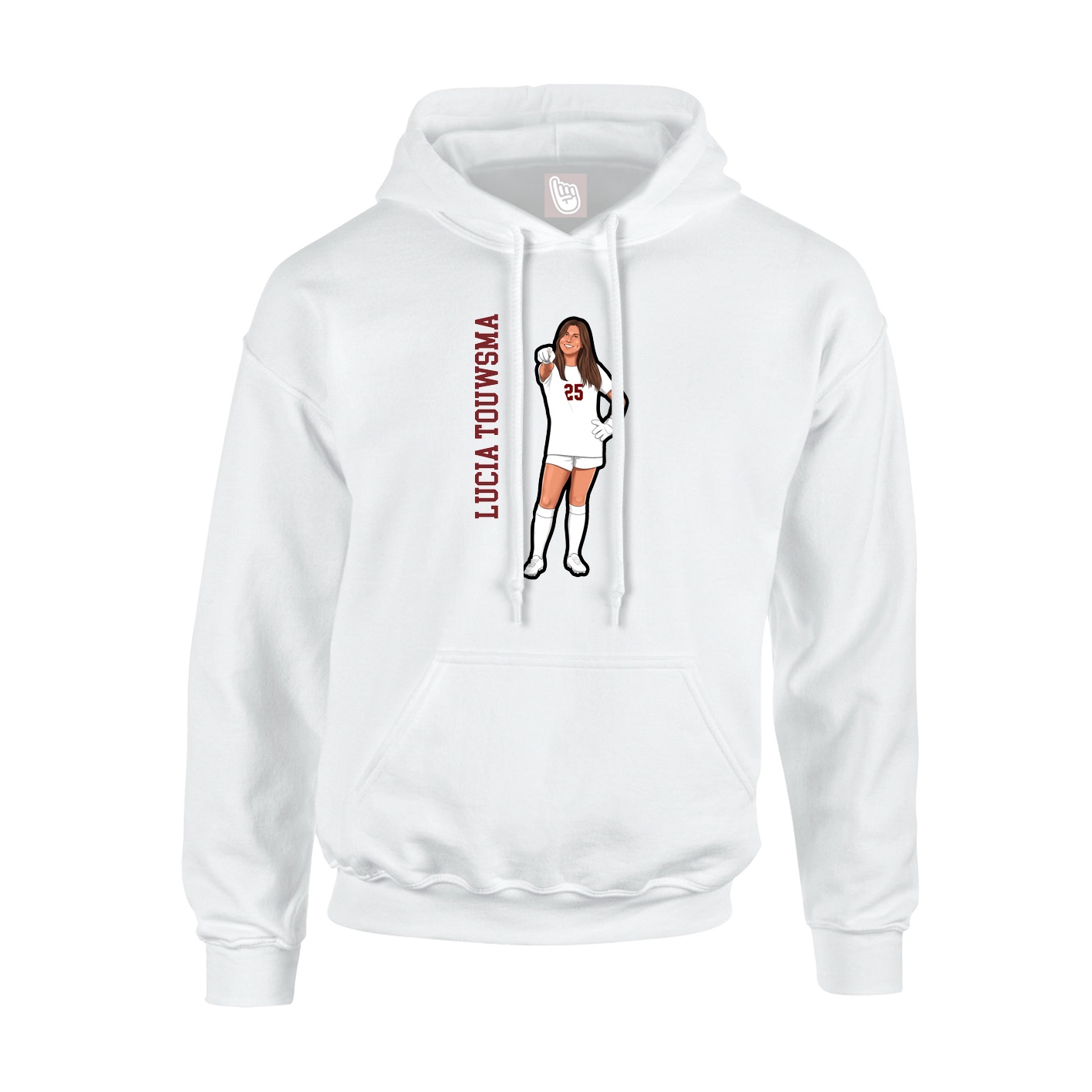 Hoodie — Name Vertical in White