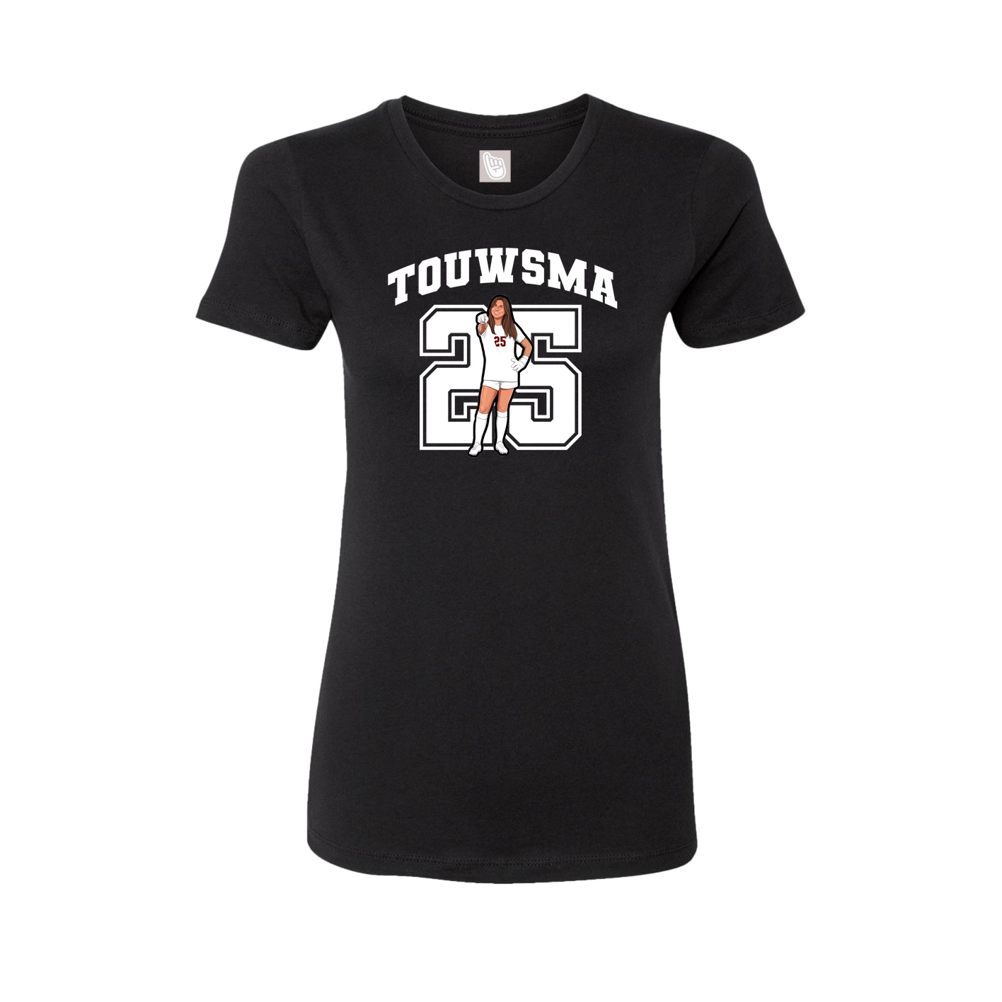 Fitted Women's Tee — Number in Black