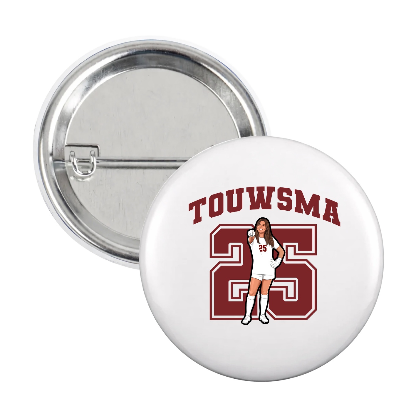 Game Day Button — Number in White