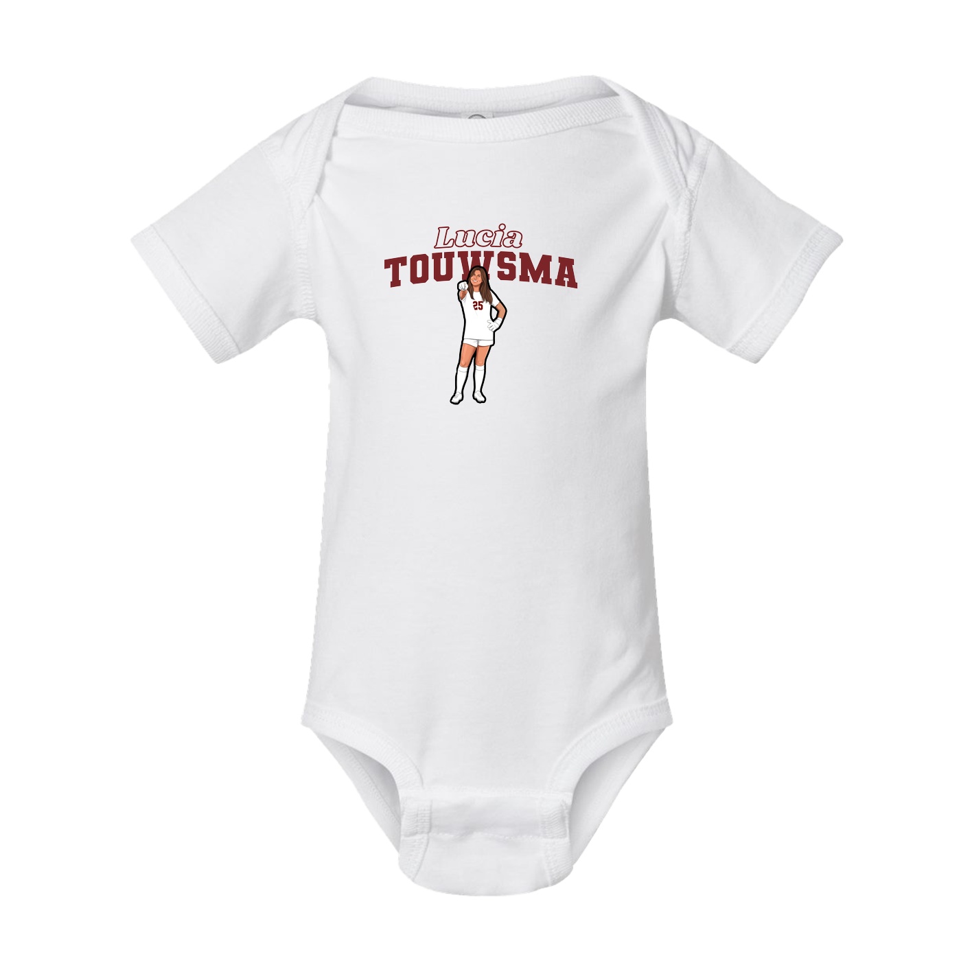 Baby Onesie — Name Arch in White