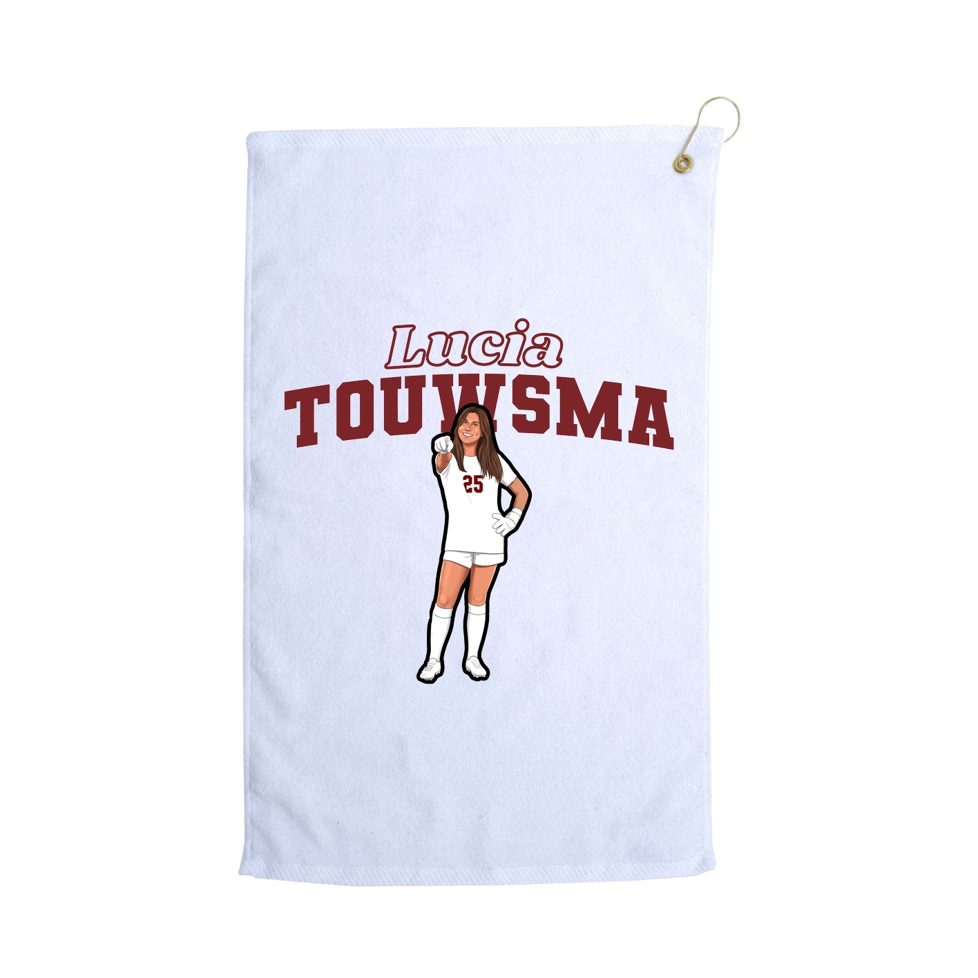 Golf Towel — Name Arch in White