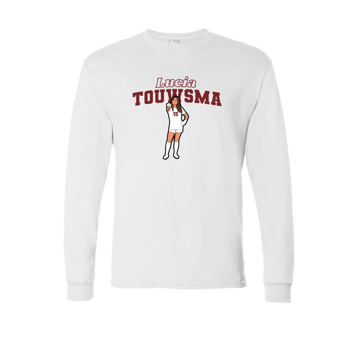 Long Sleeve Tee — Name Arch in White