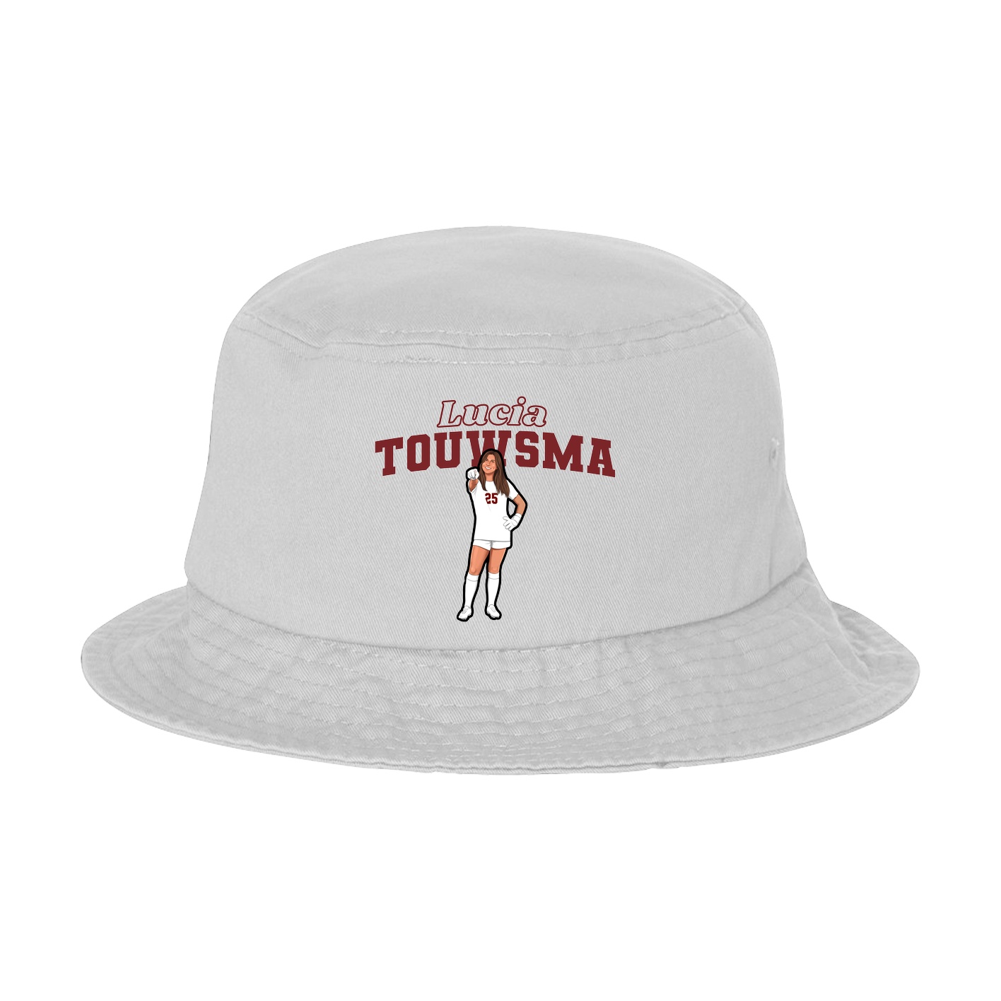 Bucket Cap — Name Arch in White