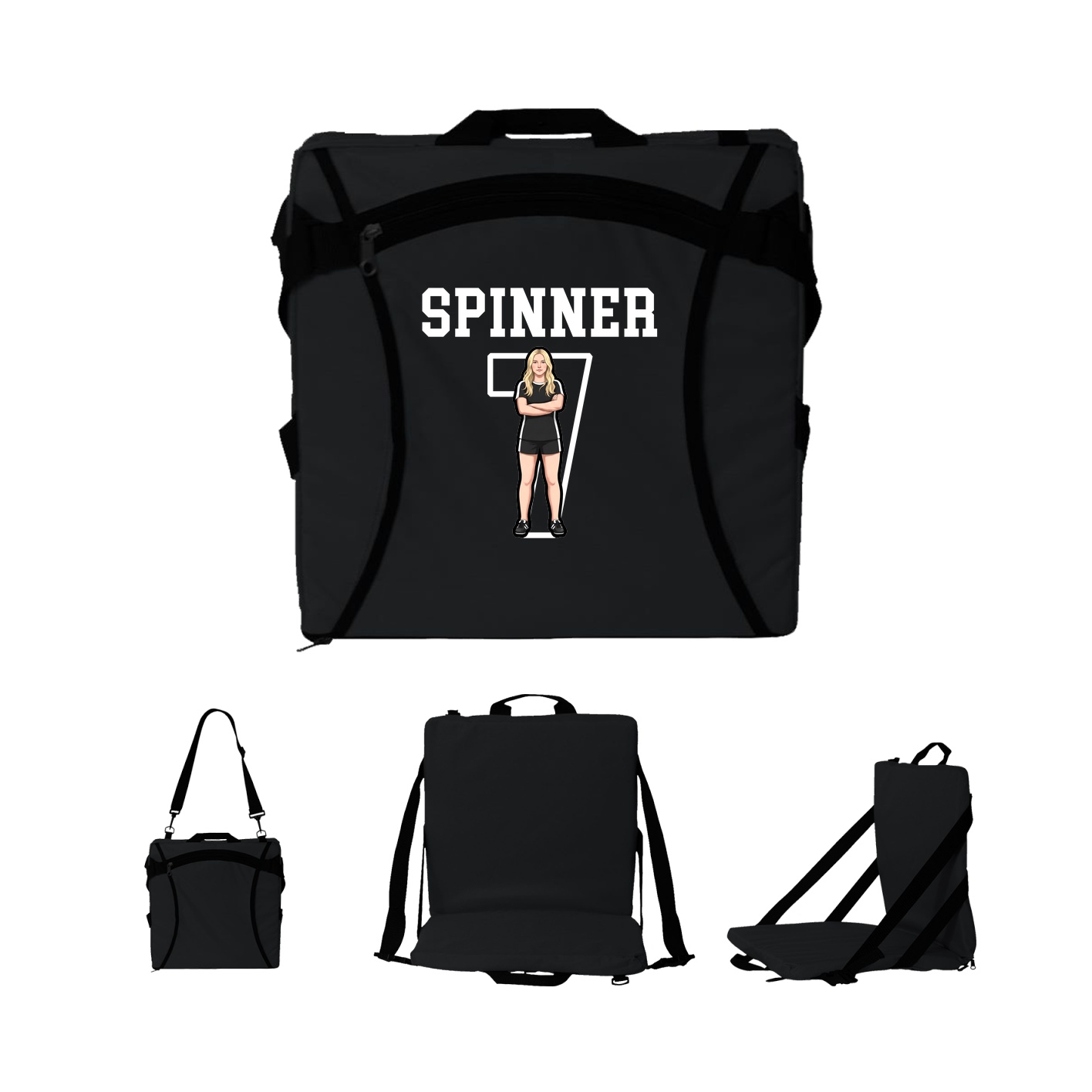 Folding Stadium Seat — Shirsey in Black