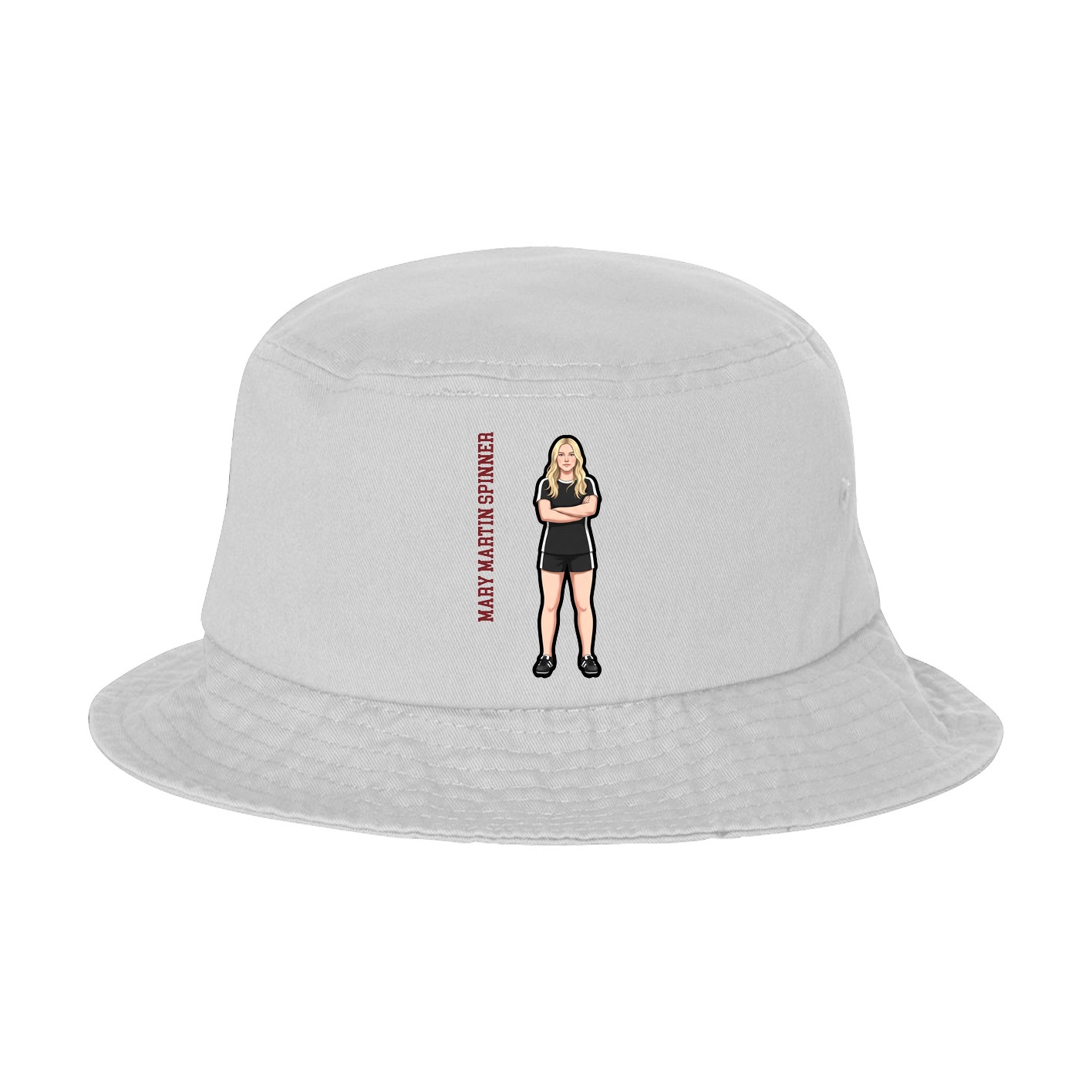 Bucket Cap — Name Vertical in White