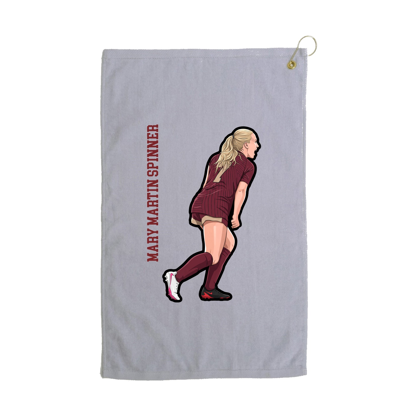 Golf Towel — Name Vertical in Grey