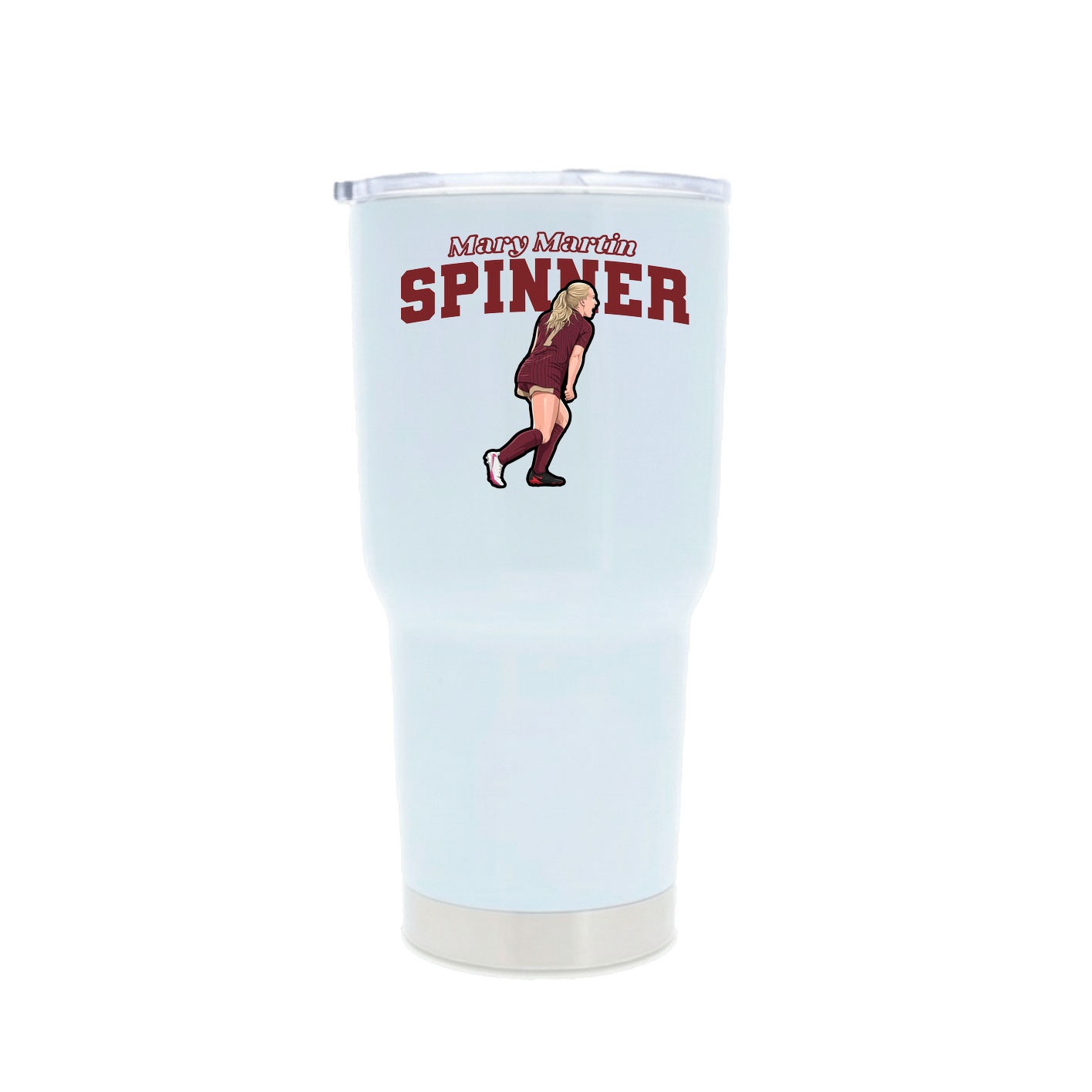 30oz Stainless Steel Tumbler — Name Arch in White