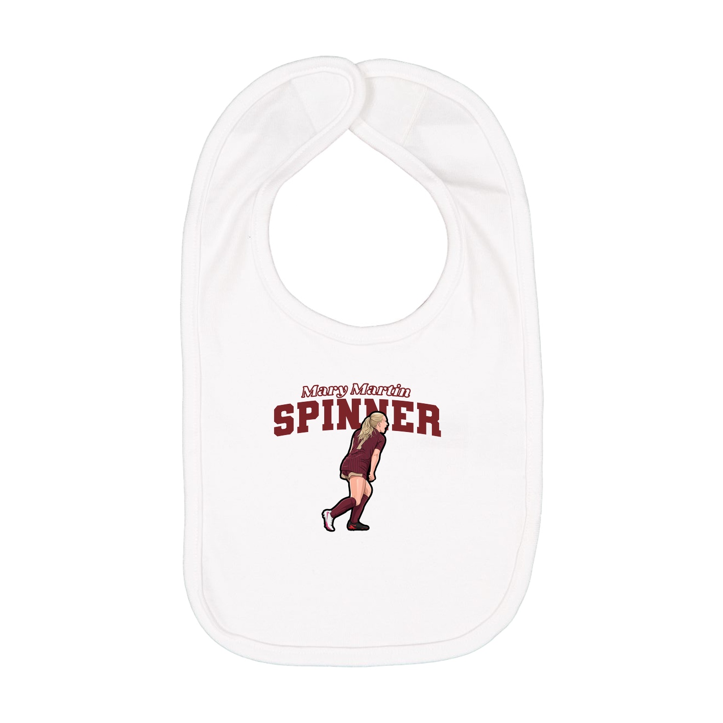 Infant Bib — Name Arch in White
