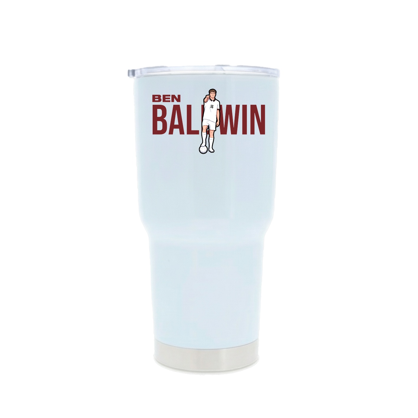 30oz Stainless Steel Tumbler — Player Name in White