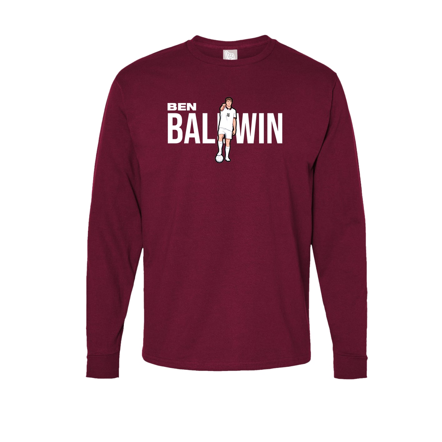 Long Sleeve Tee — Player Name in Cardinal