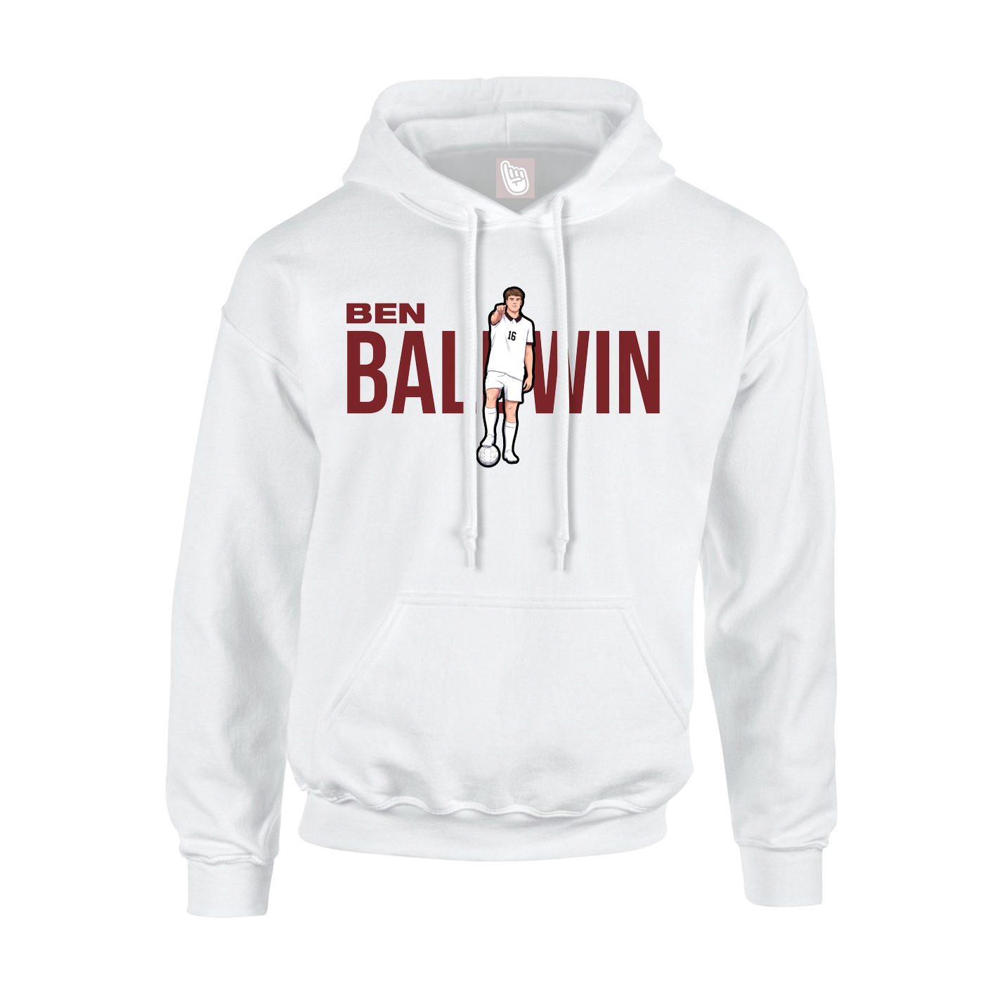 Youth Hoodie — Player Name in White
