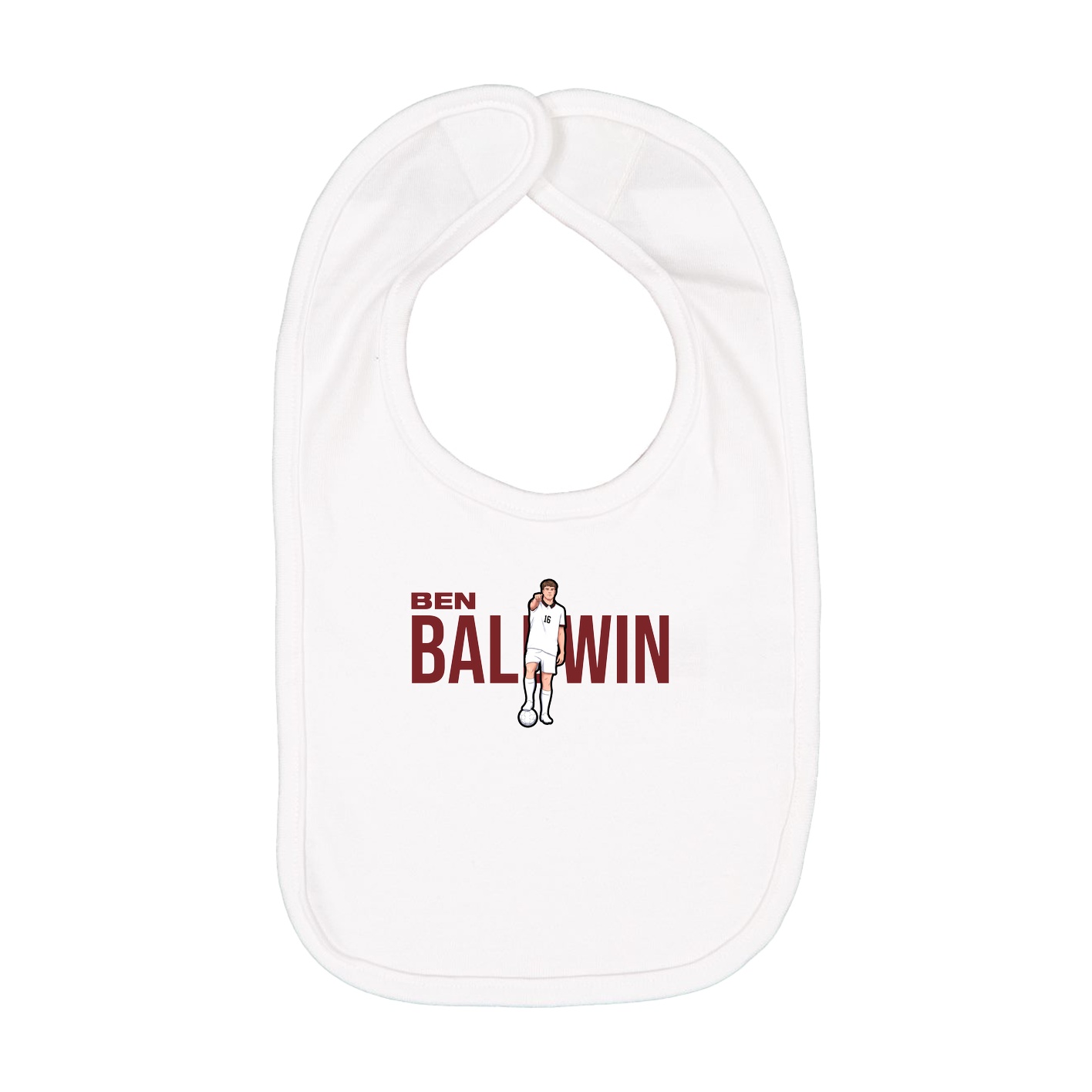 Infant Bib — Player Name in White