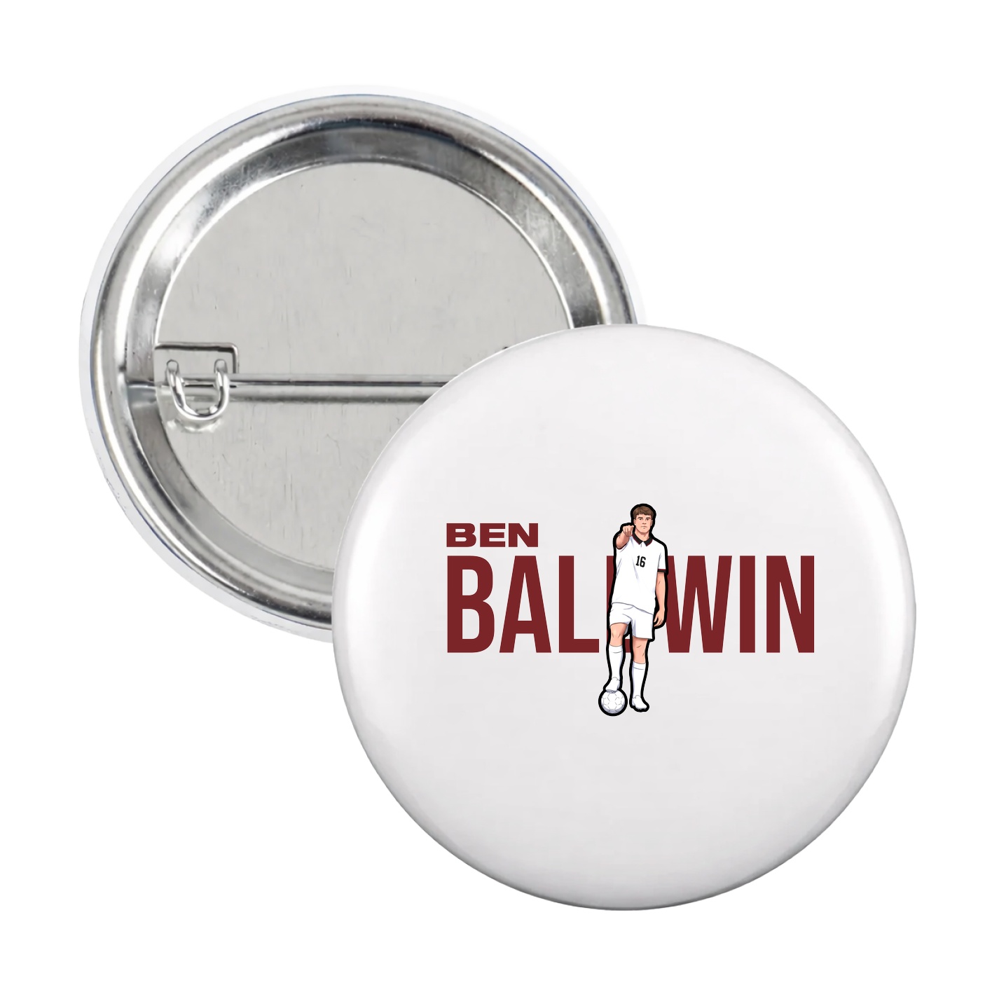 Game Day Button — Player Name in White