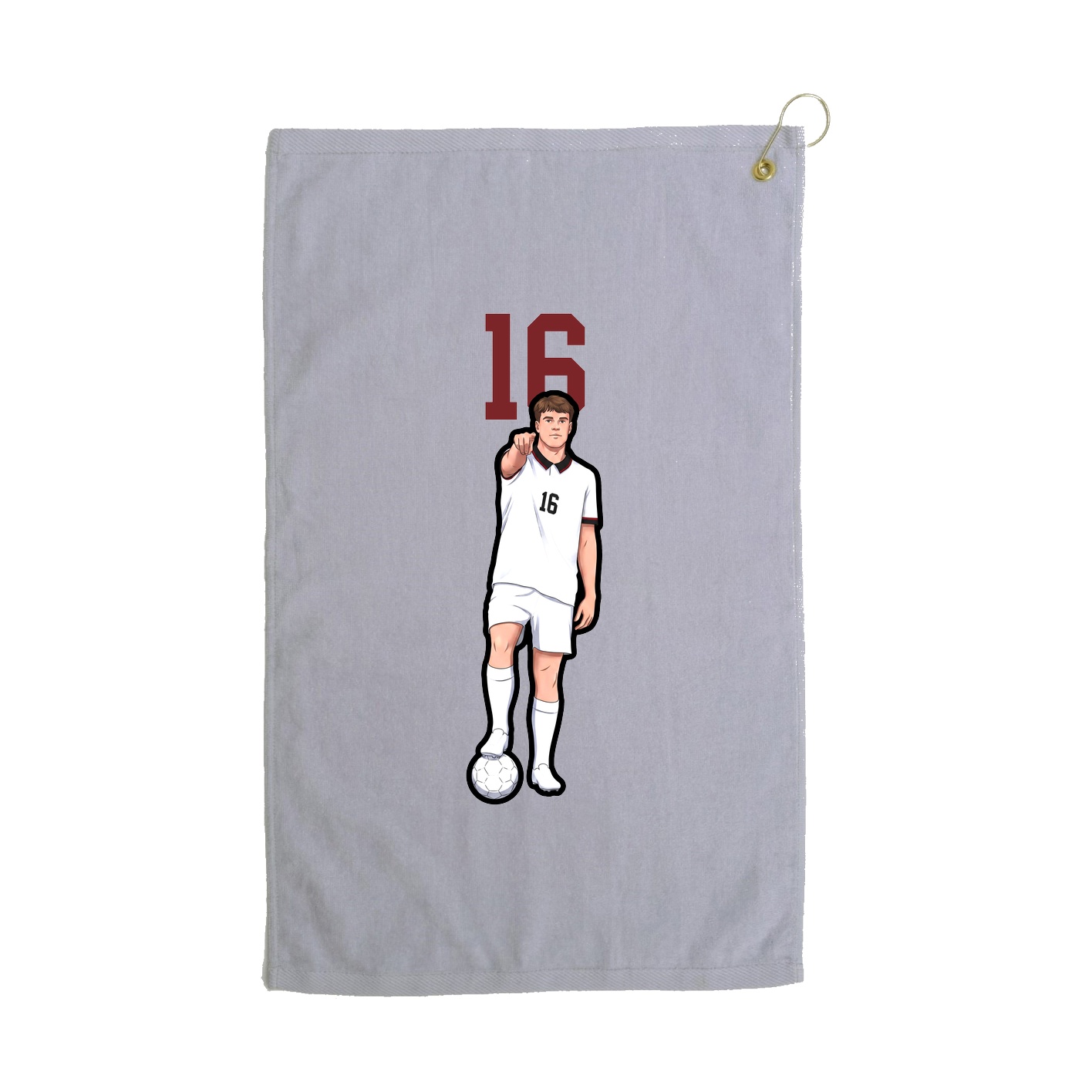 Golf Towel — Number Top in Grey