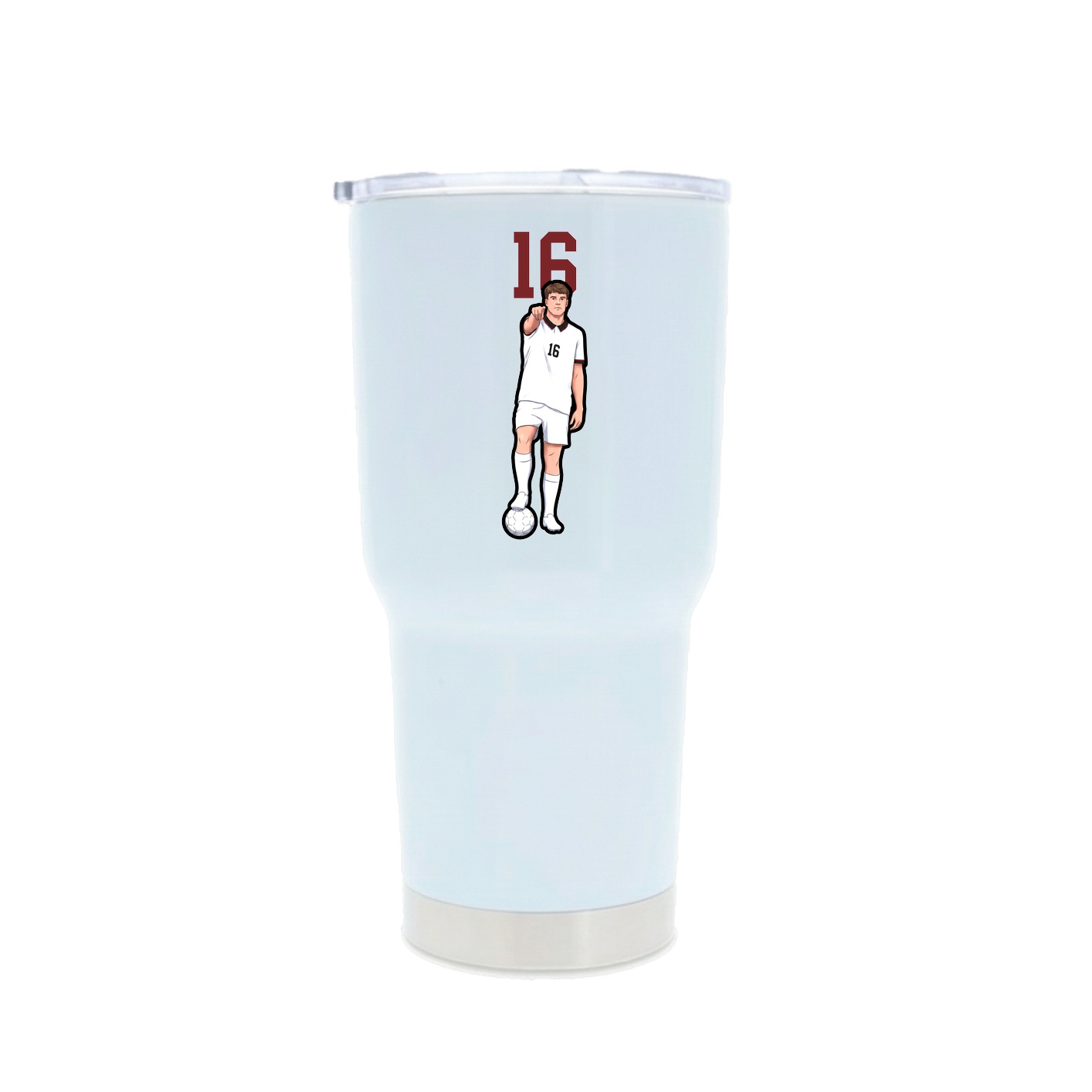 30oz Stainless Steel Tumbler — Number Top in White