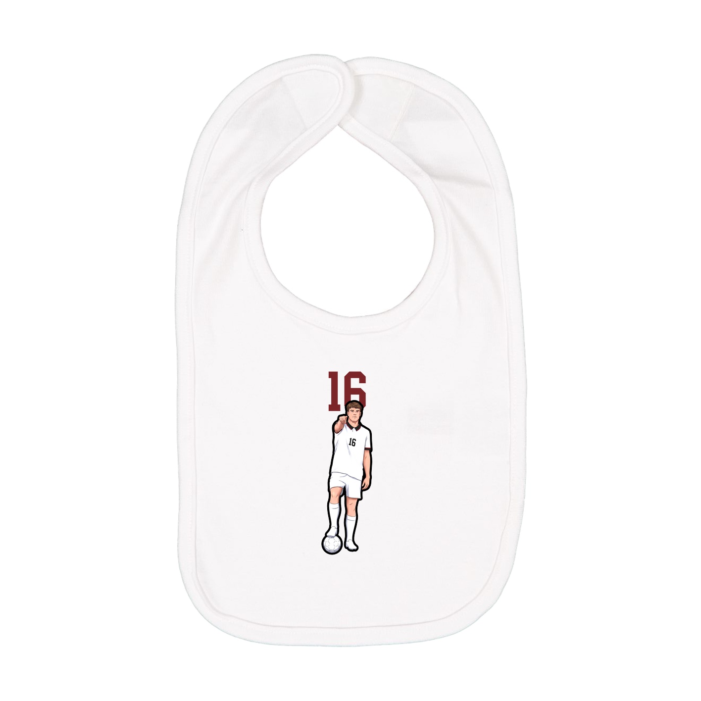 Infant Bib — Number Top in White