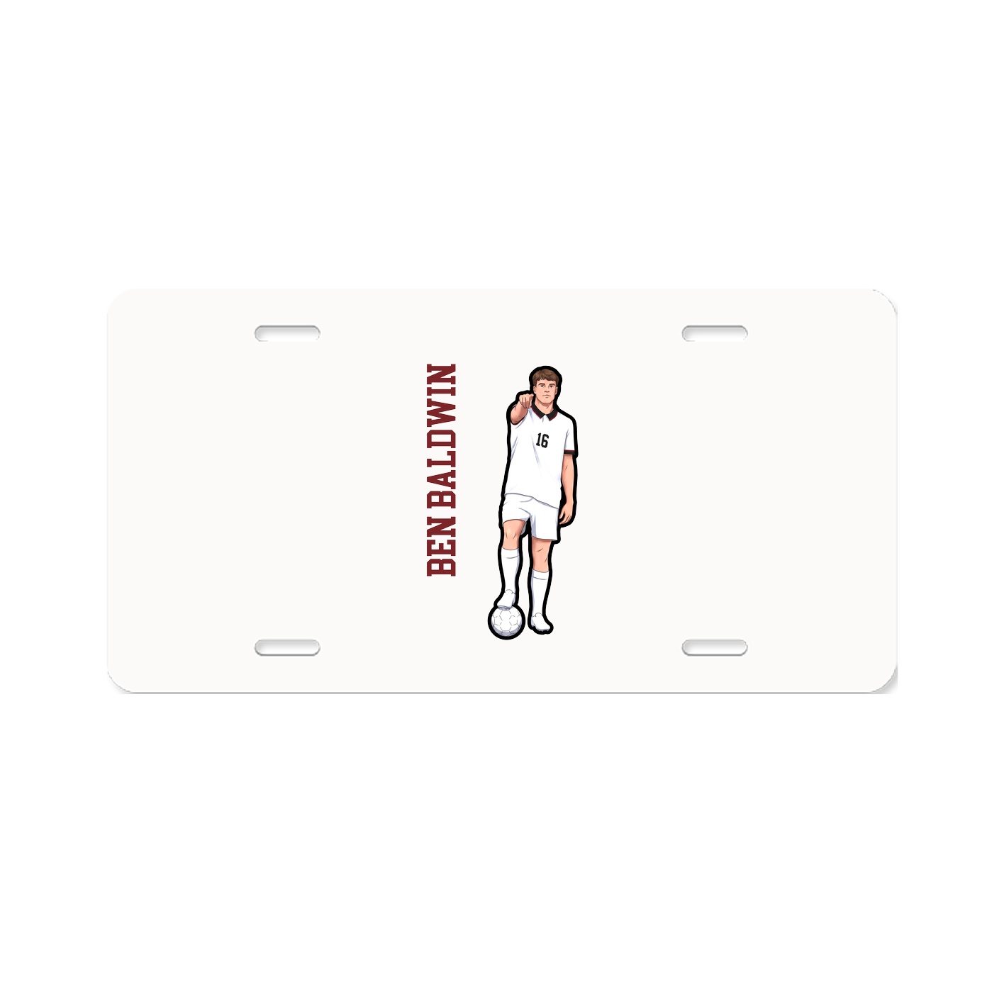 License Plate — Name Vertical in Classic