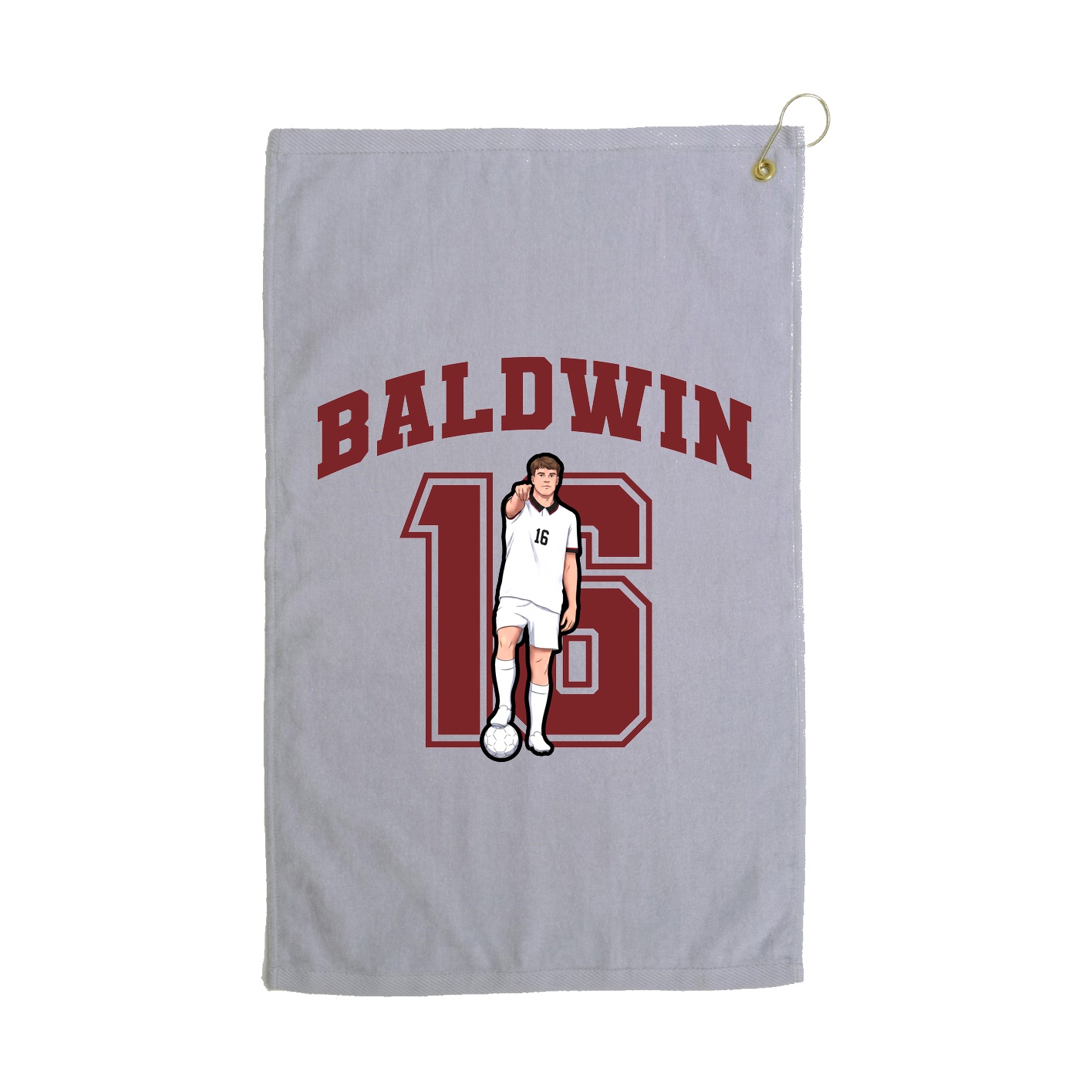 Golf Towel — Number in Grey