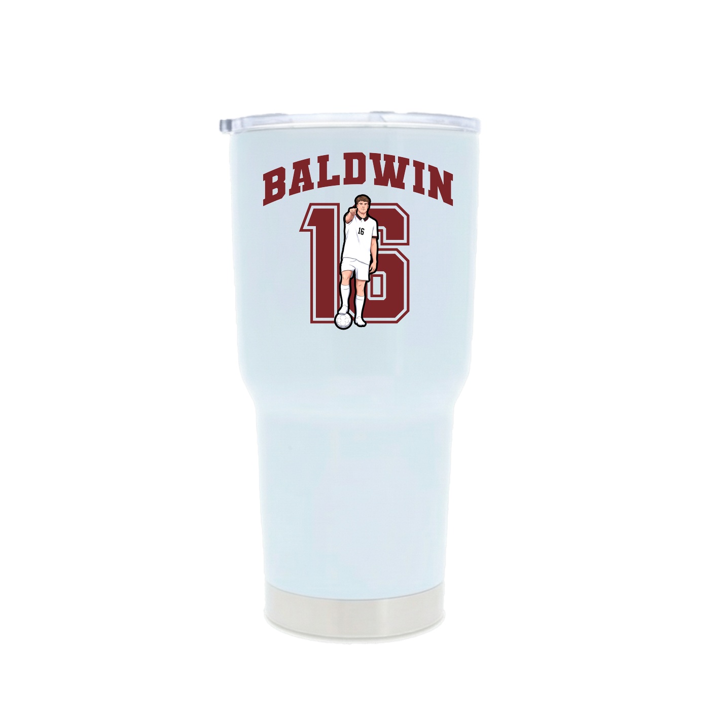 30oz Stainless Steel Tumbler — Number in White