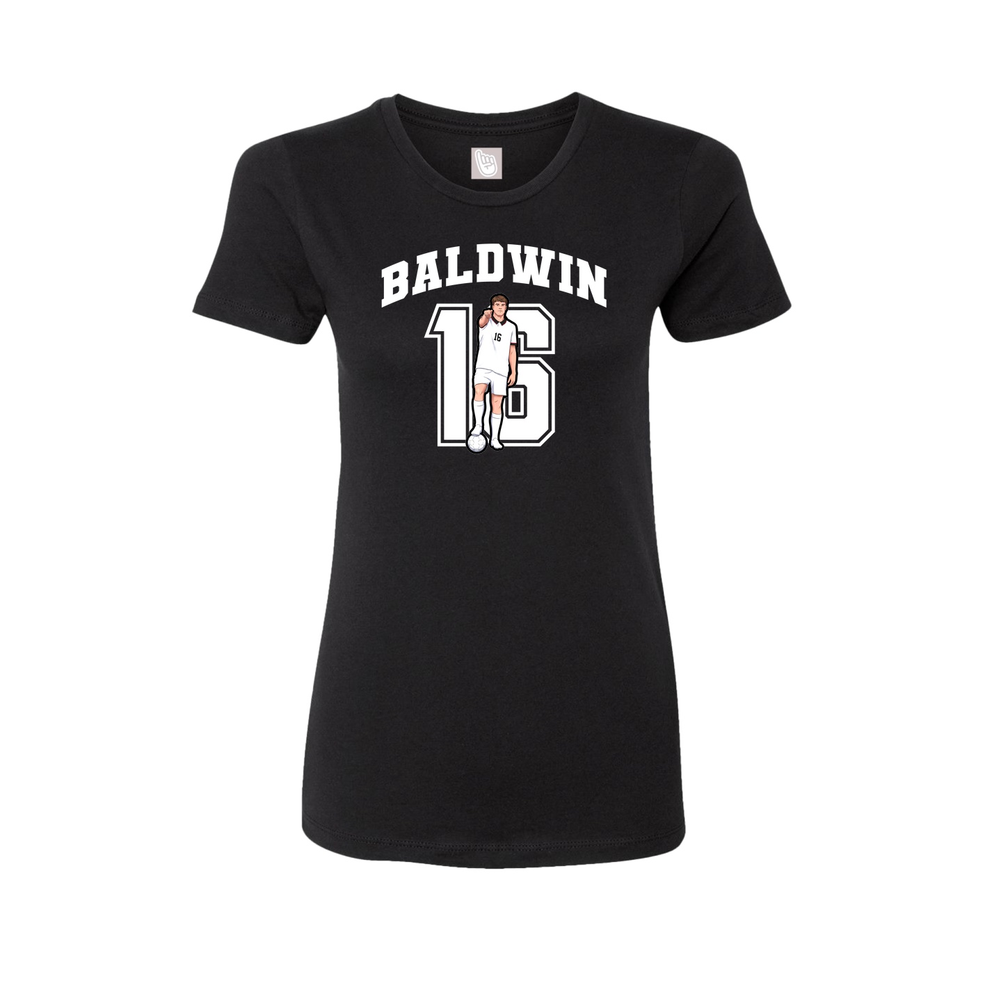 Fitted Women's Tee — Number in Black