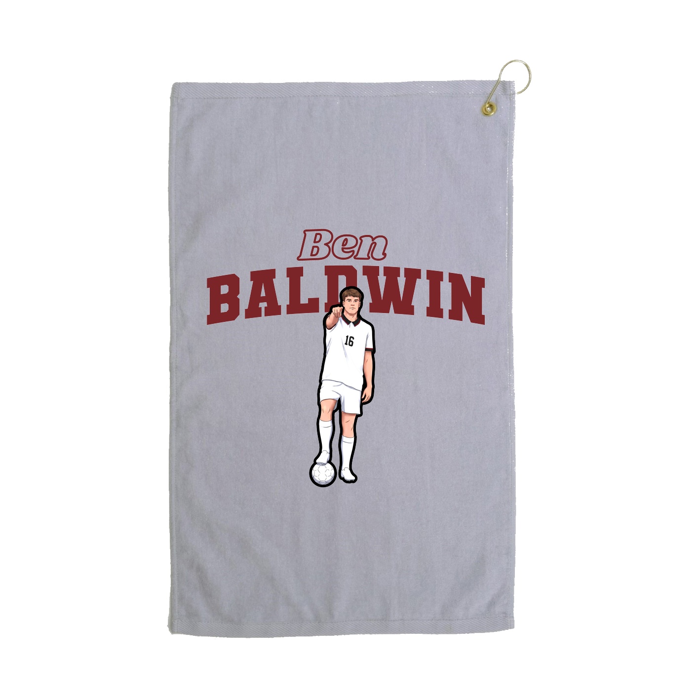 Golf Towel — Name Arch in Grey