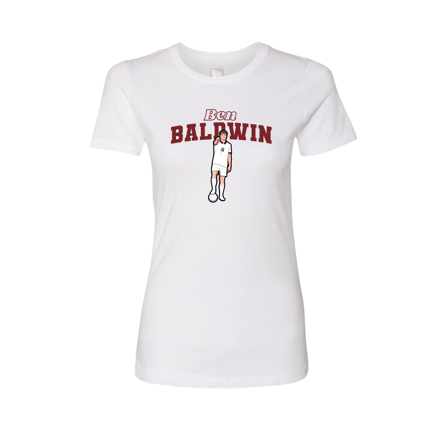 Fitted Women's Tee — Name Arch in White