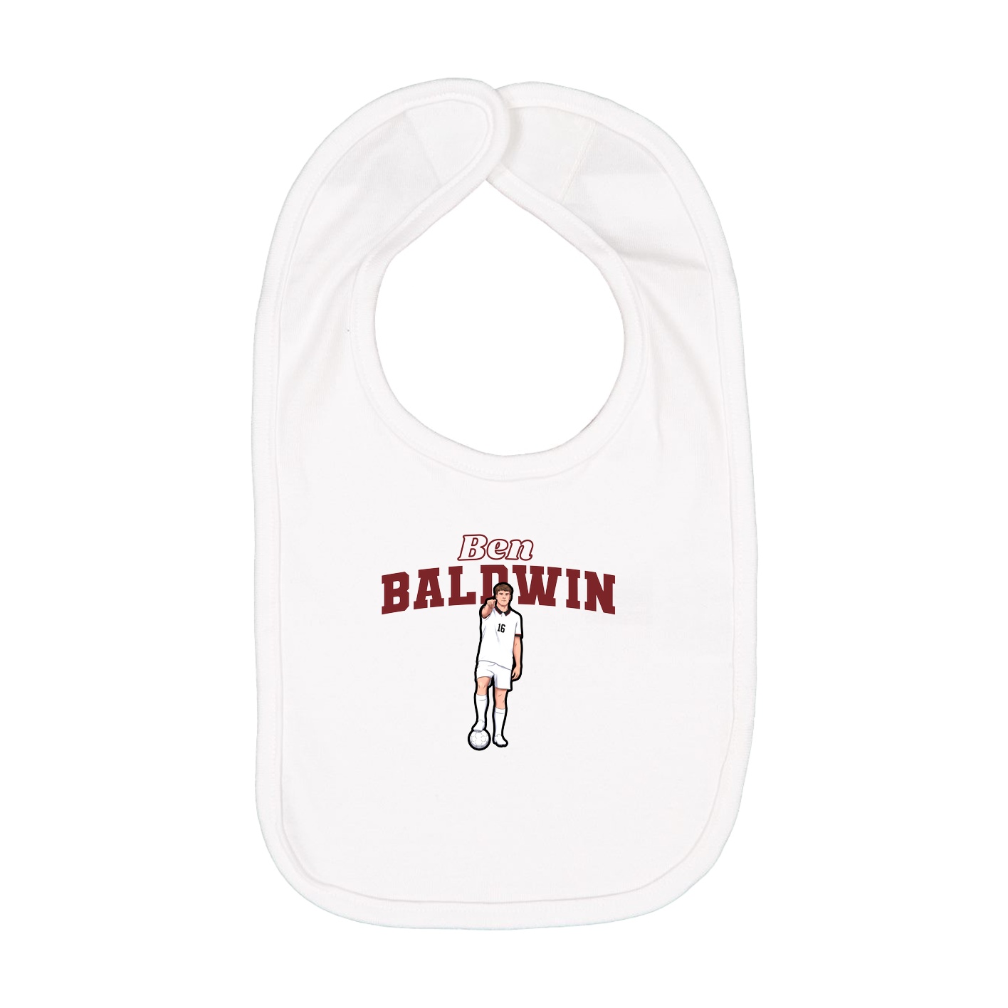 Infant Bib — Name Arch in White