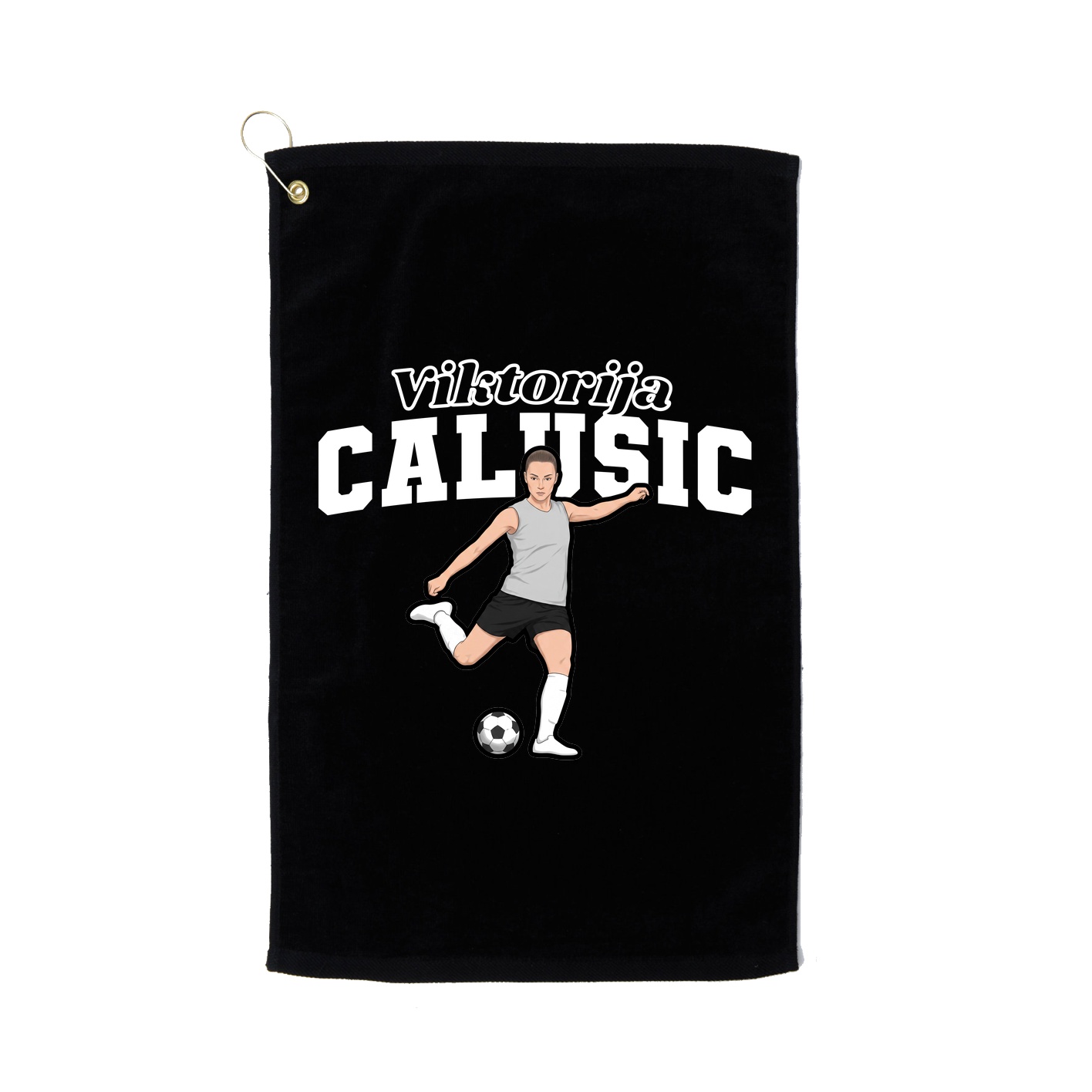 Golf Towel — Name Arch in Black