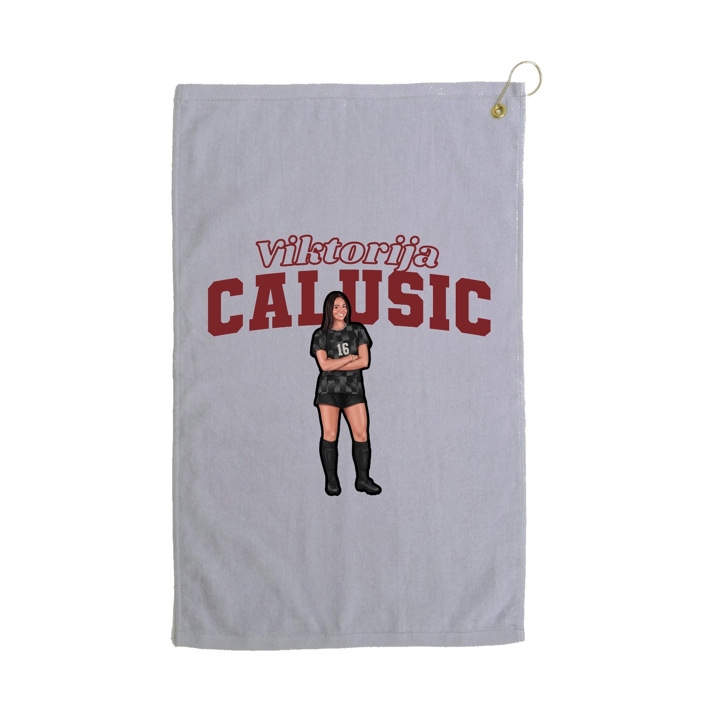 Golf Towel — Name Arch in Grey