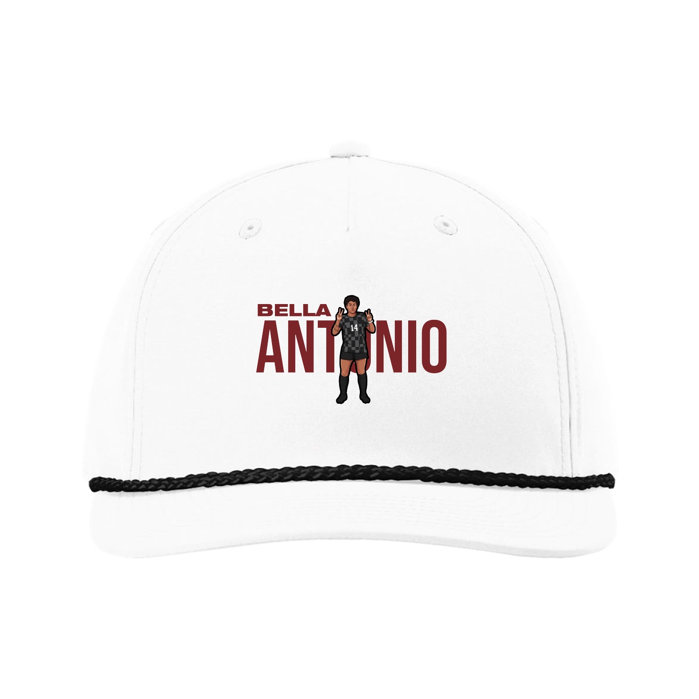 Five-Panel Classic Rope Cap — Player Name in White