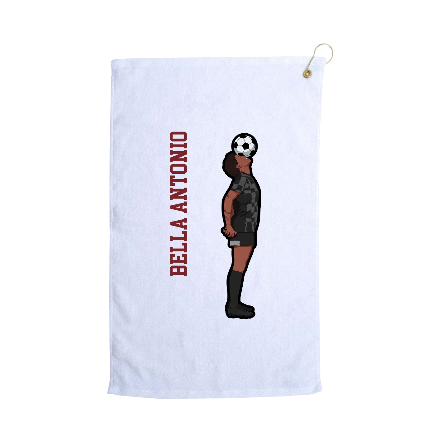 Golf Towel — Name Vertical in White