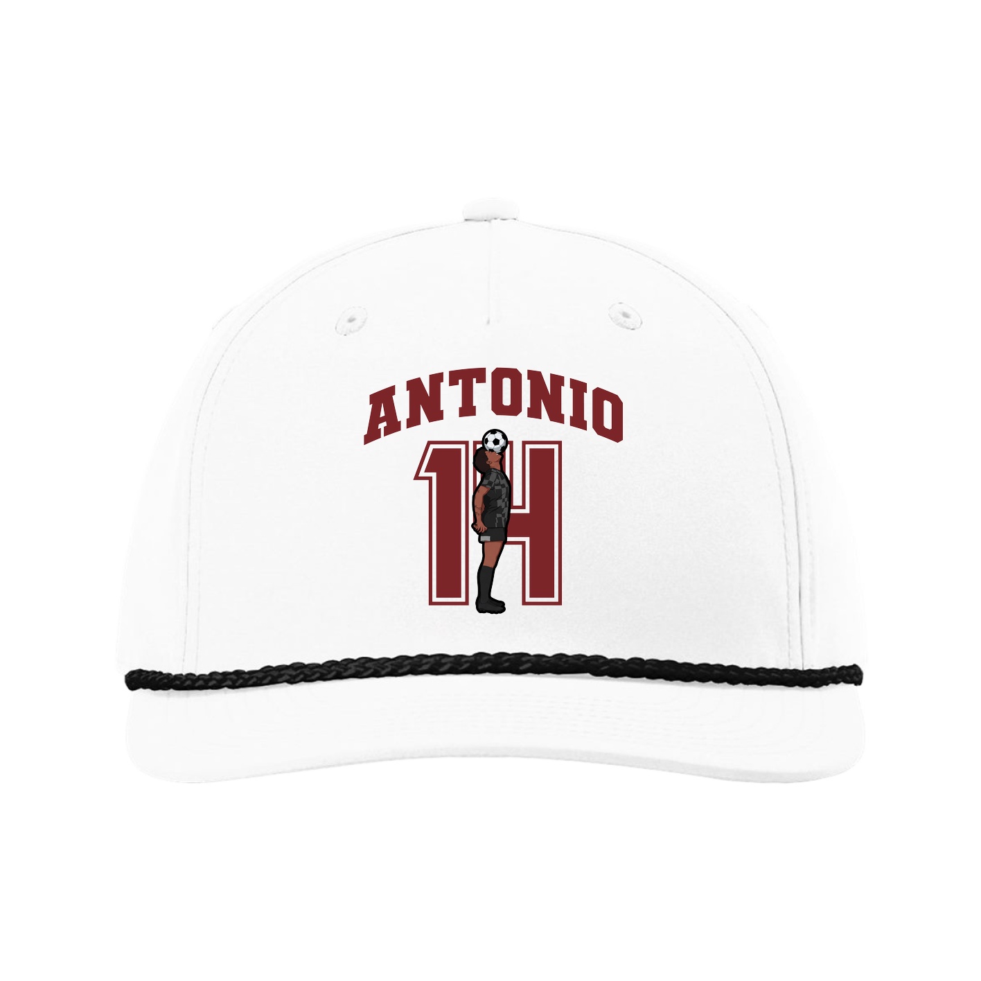 Five-Panel Classic Rope Cap — Number in White