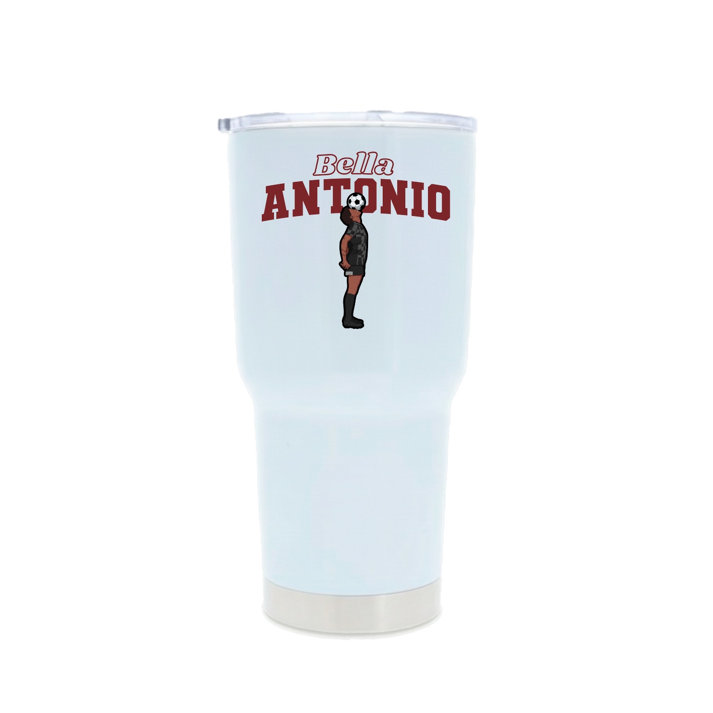 30oz Stainless Steel Tumbler — Name Arch in White
