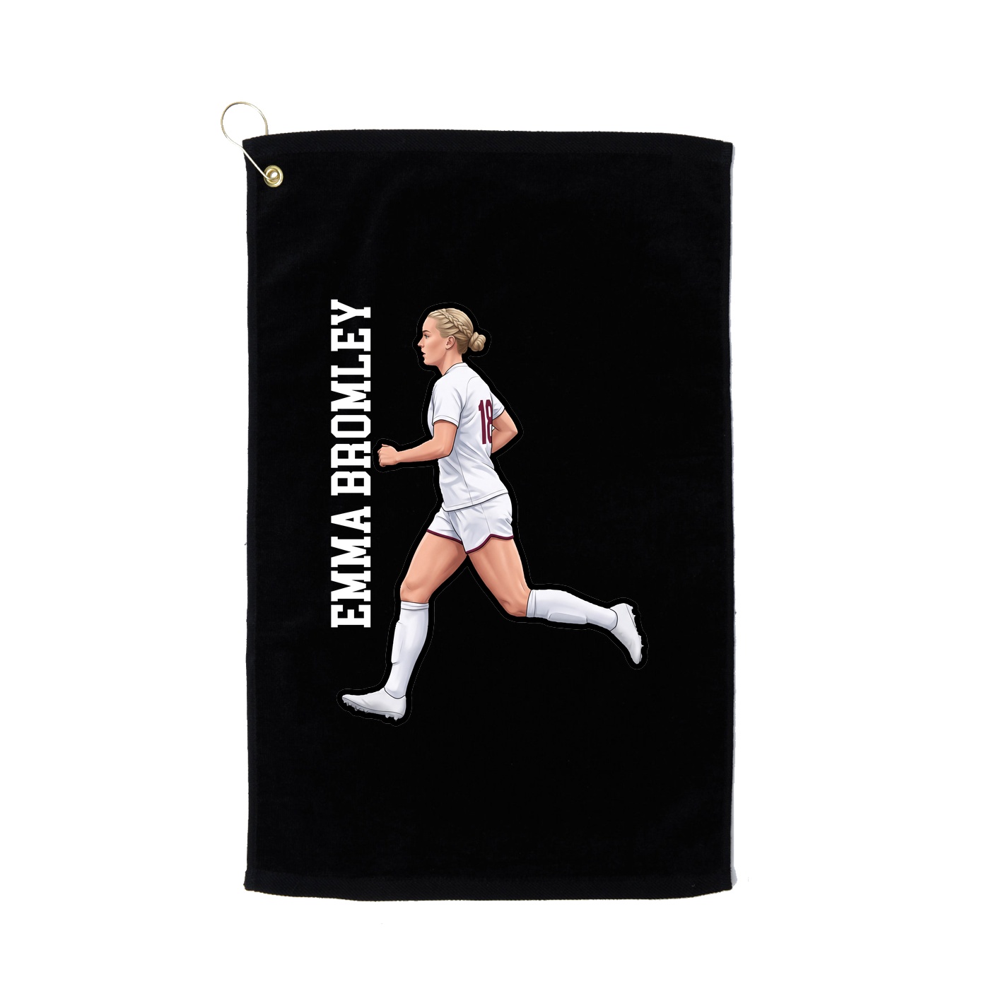 Golf Towel — Name Vertical in Black