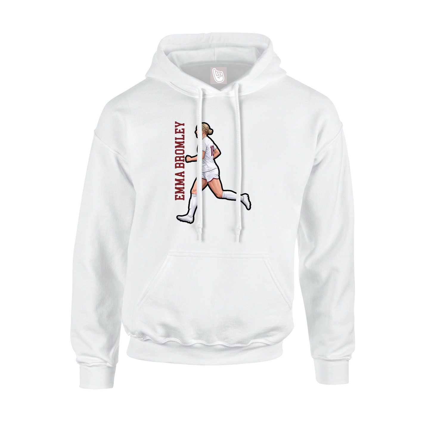 Youth Hoodie — Name Vertical in White