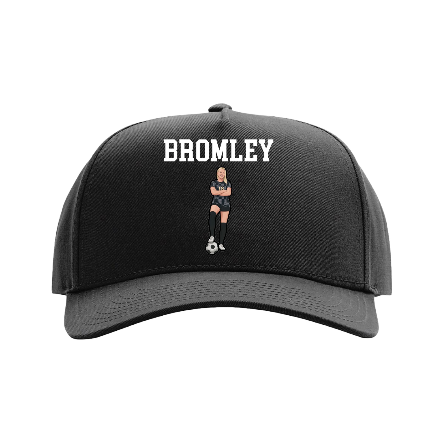 Full Fabric Five-Panel Champ Cap — Shirsey in Black