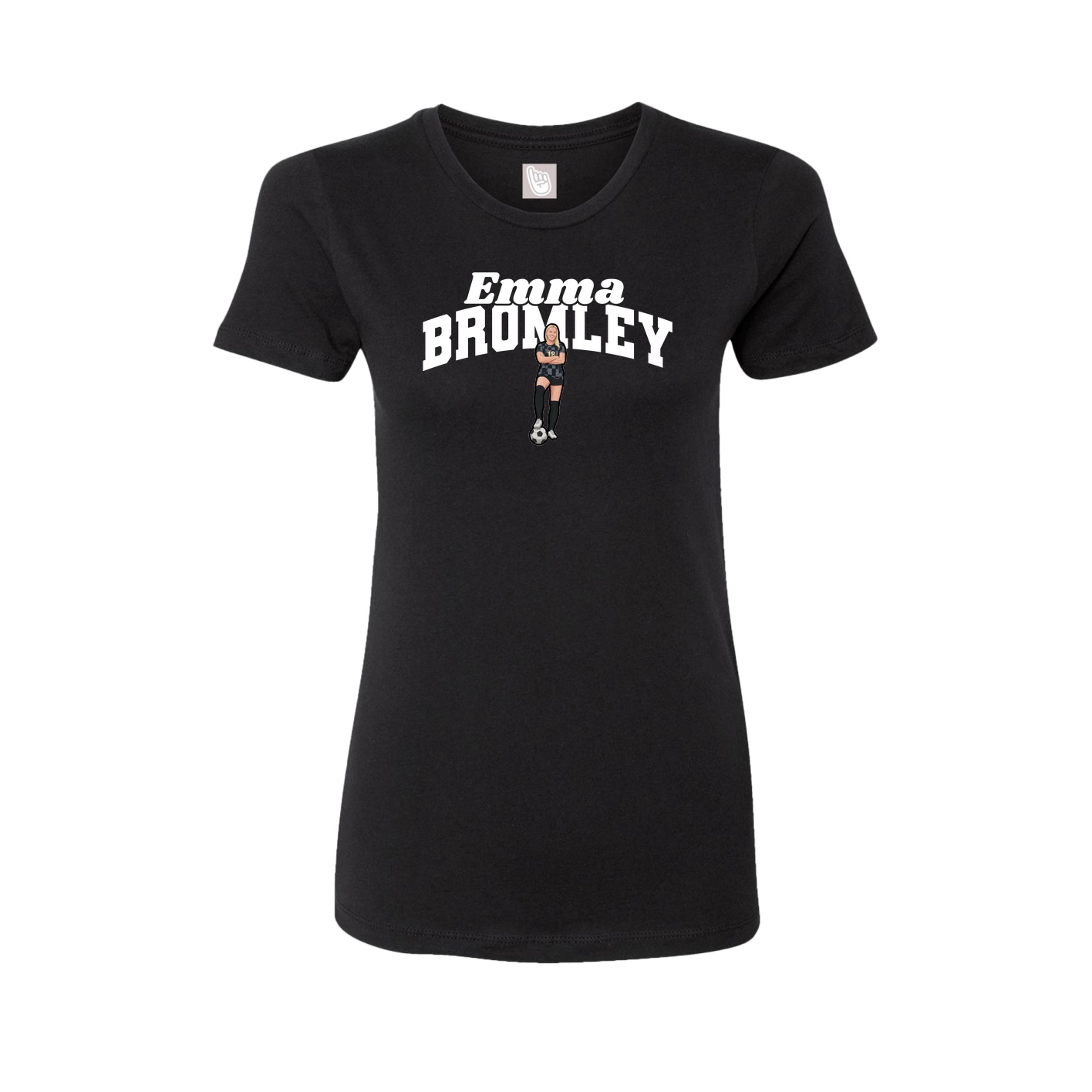Fitted Women's Tee — Signature Arch in Black