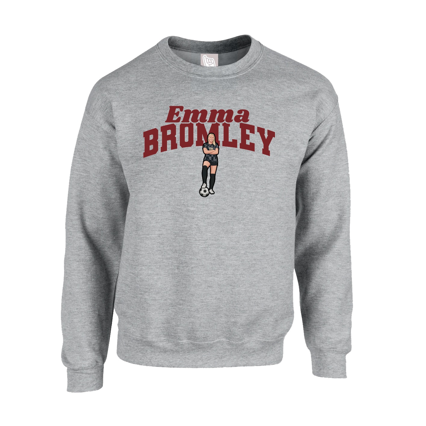 Fleece Crew — Signature Arch in Grey