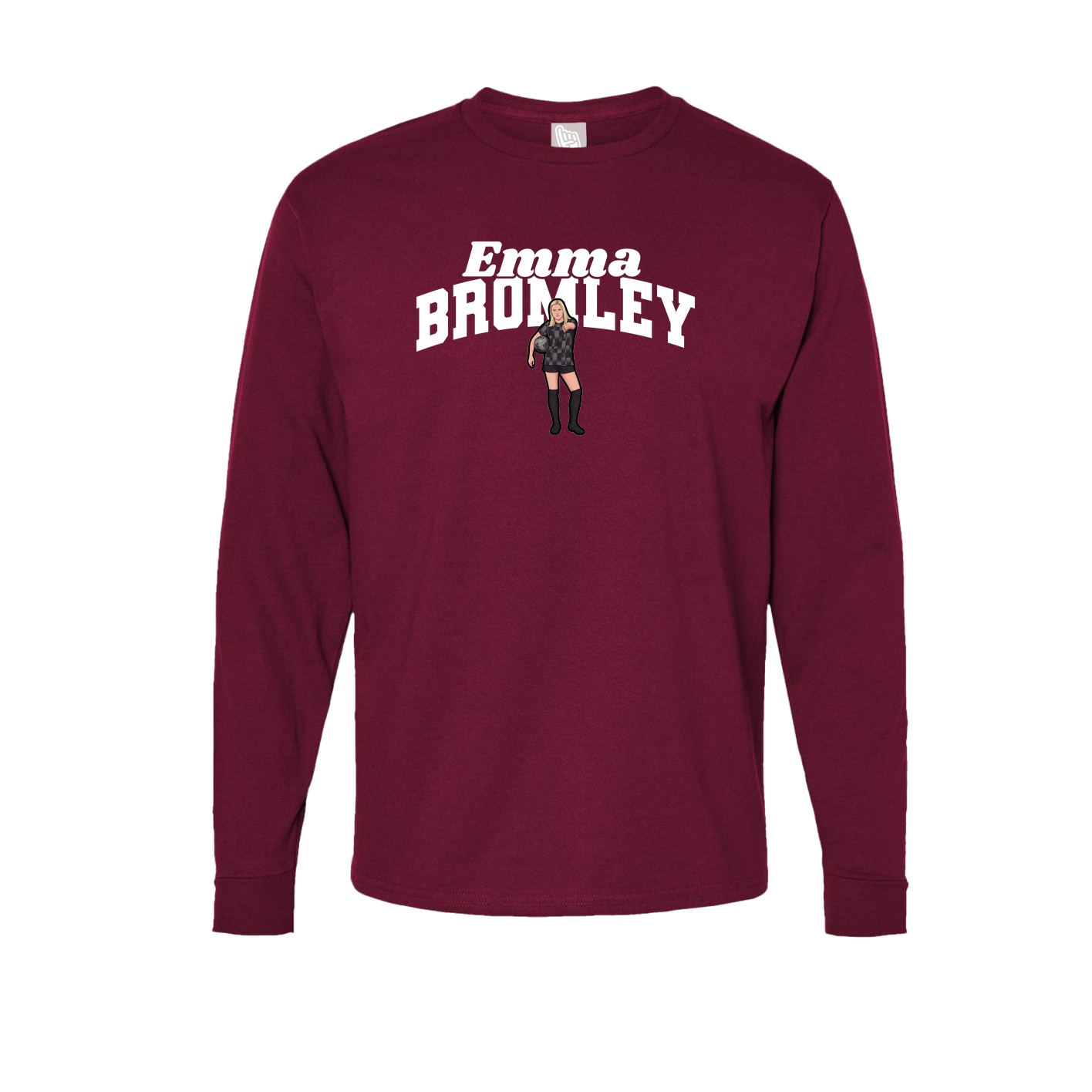 Long Sleeve Tee — Signature Arch in Cardinal