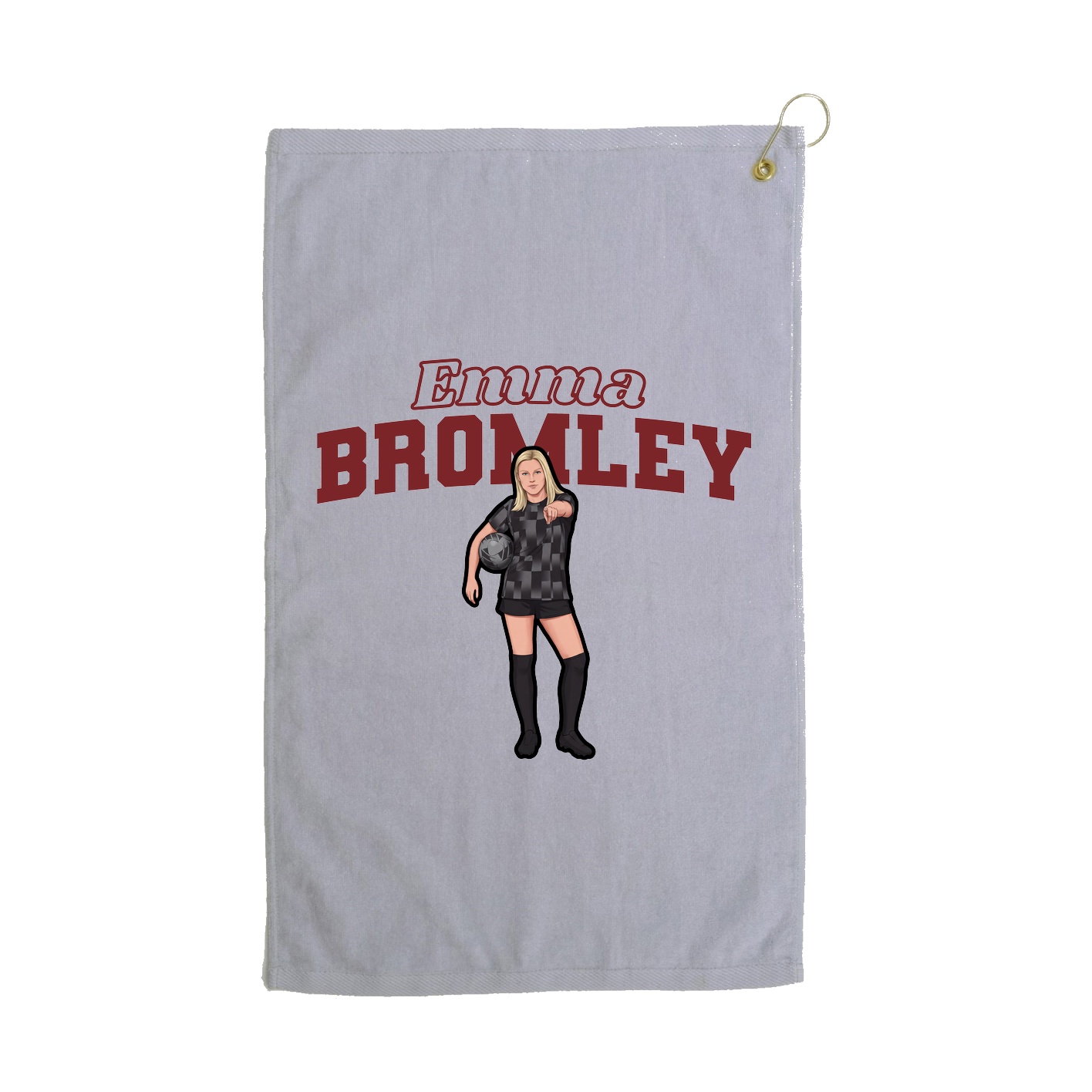 Golf Towel — Name Arch in Grey