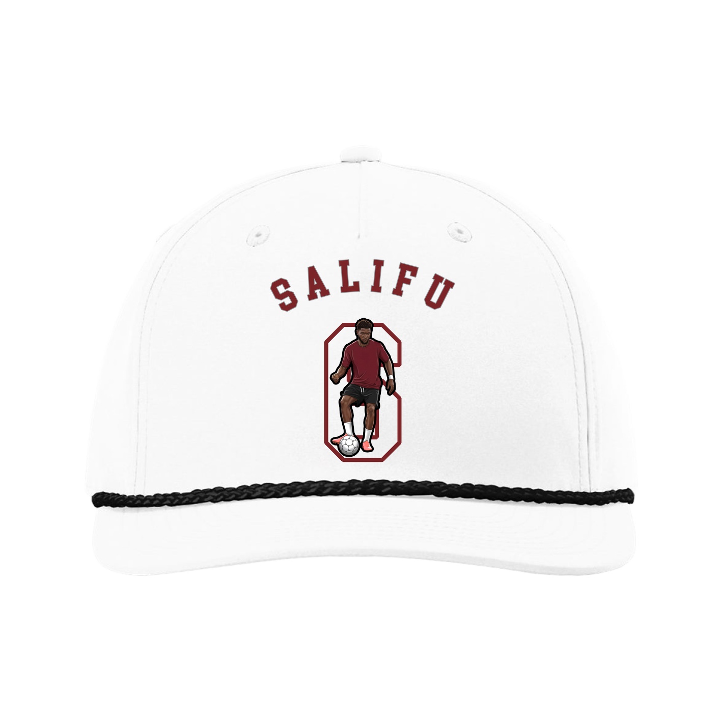 Five-Panel Classic Rope Cap — Shirsey Arch in White