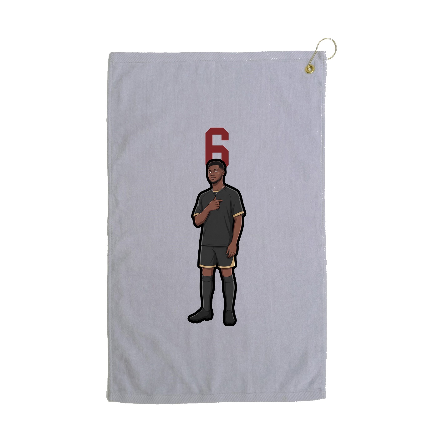 Golf Towel — Number Top in Grey