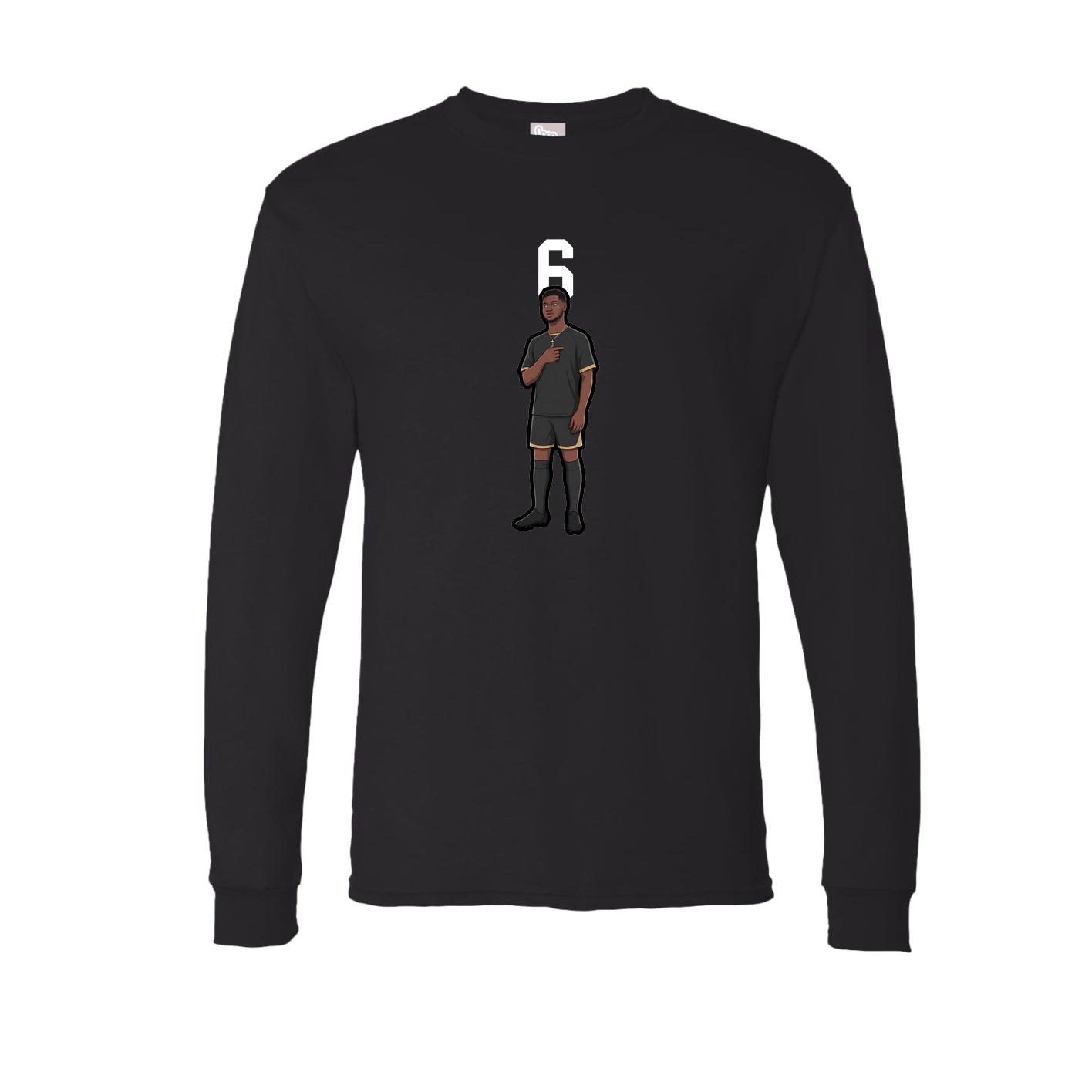 Long Sleeve Tee — Number Top in Black